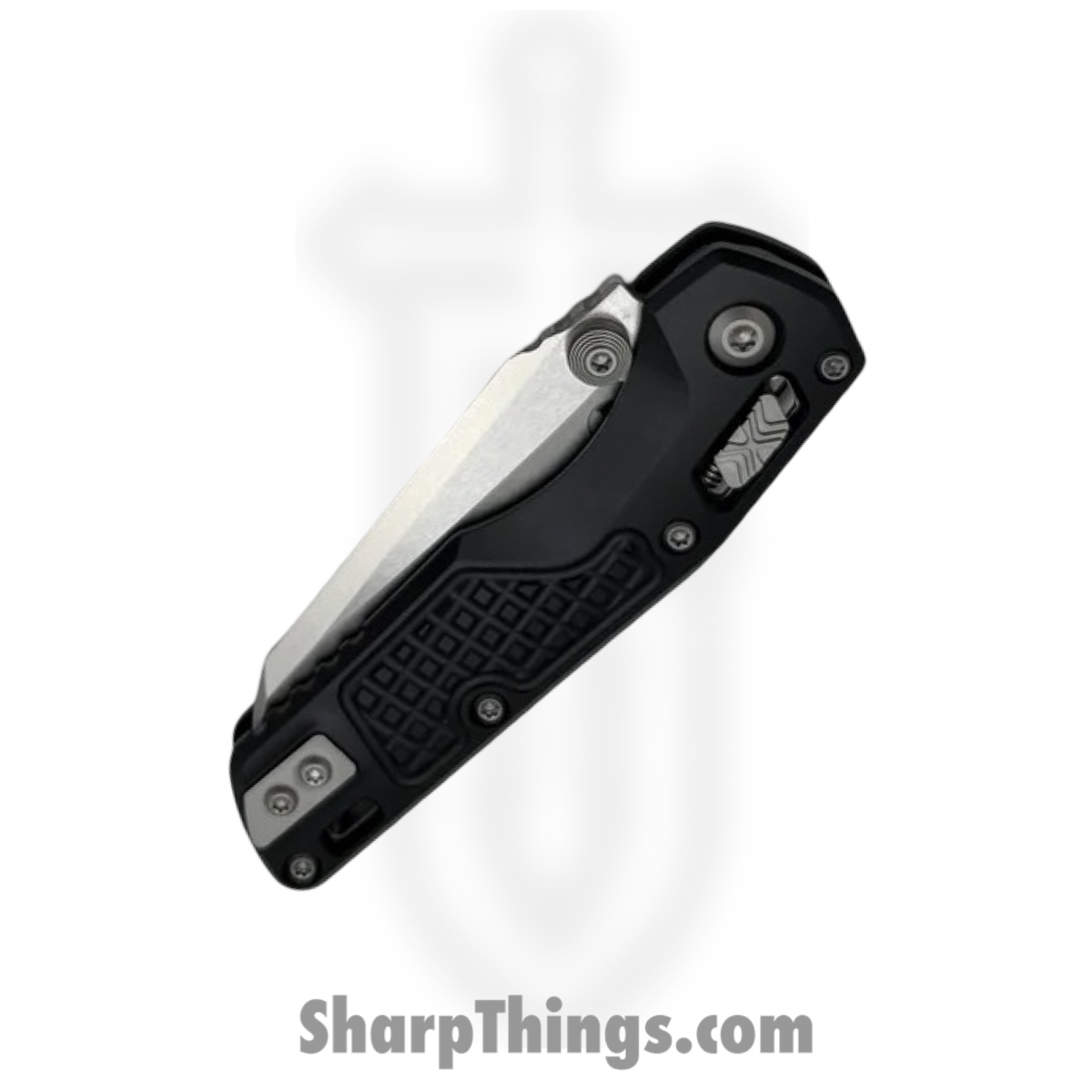 Microtech - 210M-10FR - MSI Mini - Folding Knife - M390MK Stonewash Sheepsfoot - Frag Aluminum - Black - Image 3
