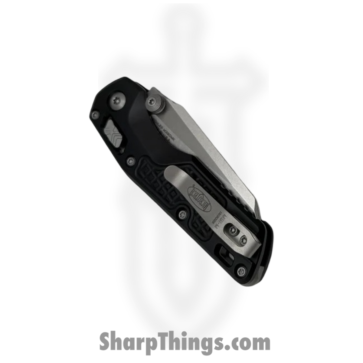 Microtech - 210M-10FR - MSI Mini - Folding Knife - M390MK Stonewash Sheepsfoot - Frag Aluminum - Black - Image 4