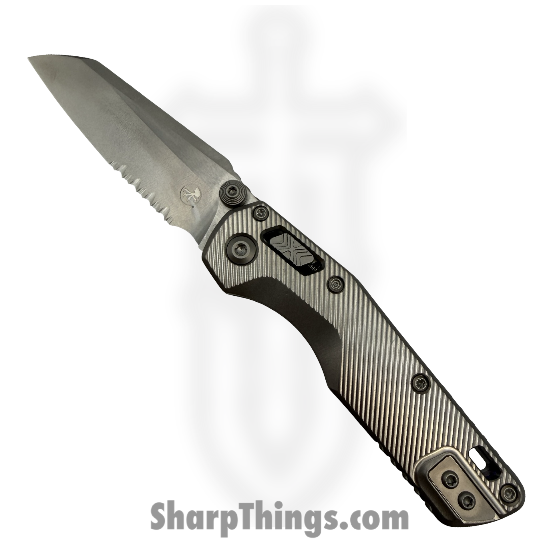 Microtech - 210M-11FLMS4 - MSI Mini Ram - Folding Knife - M390MK Stonewash Wharncliffe P/S - Titanium - Silver Purple