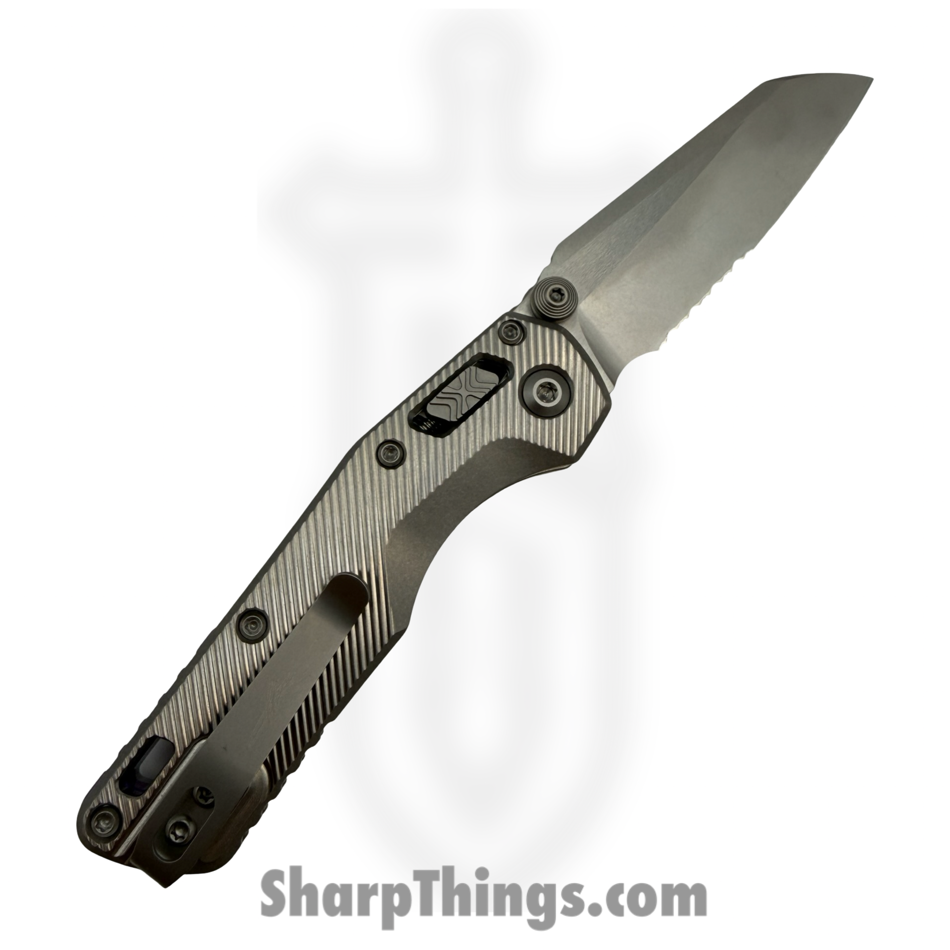 Microtech - 210M-11FLMS4 - MSI Mini Ram - Folding Knife - M390MK Stonewash Wharncliffe P/S - Titanium - Silver Purple - Image 2
