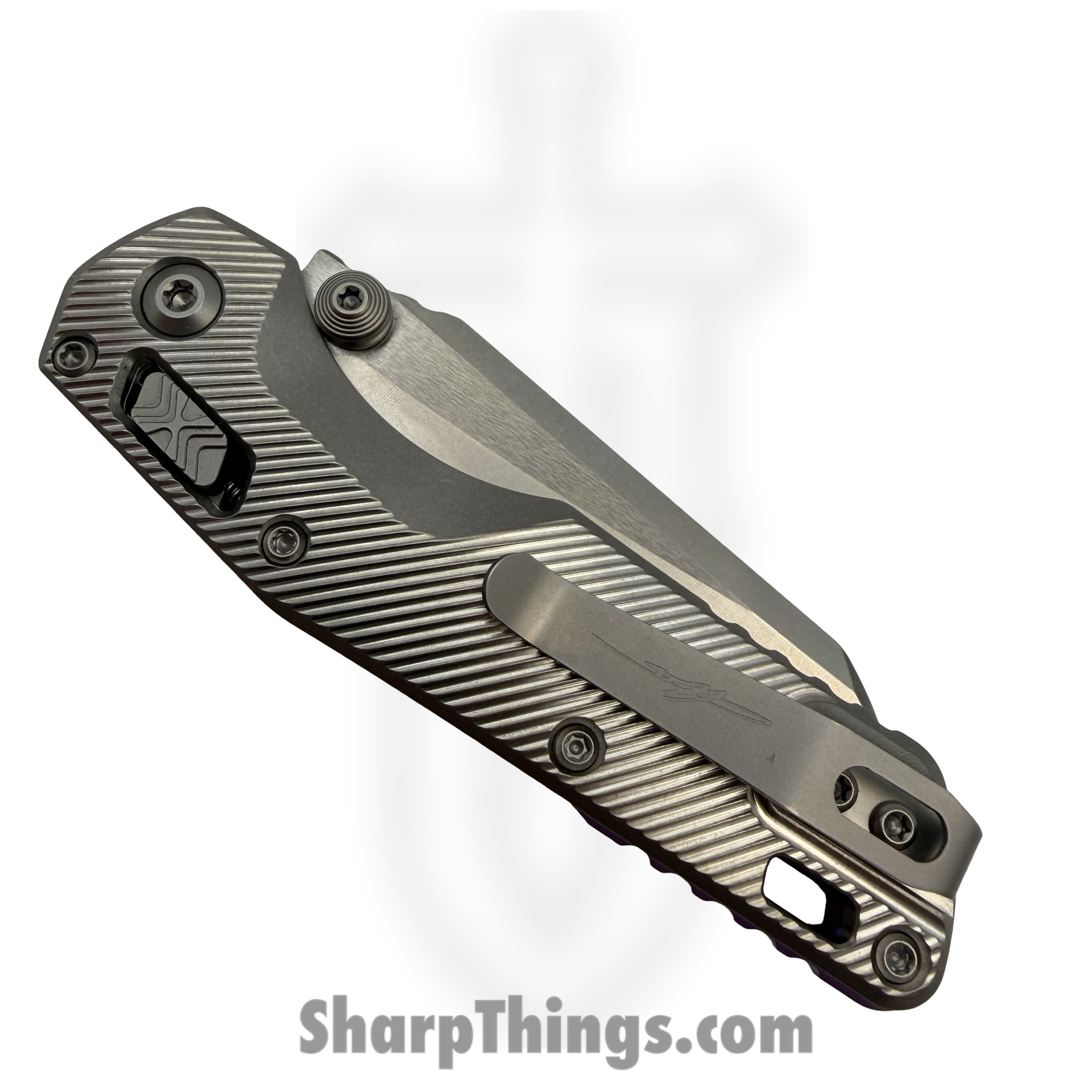 Microtech - 210M-11FLMS4 - MSI Mini Ram - Folding Knife - M390MK Stonewash Wharncliffe P/S - Titanium - Silver Purple - Image 4