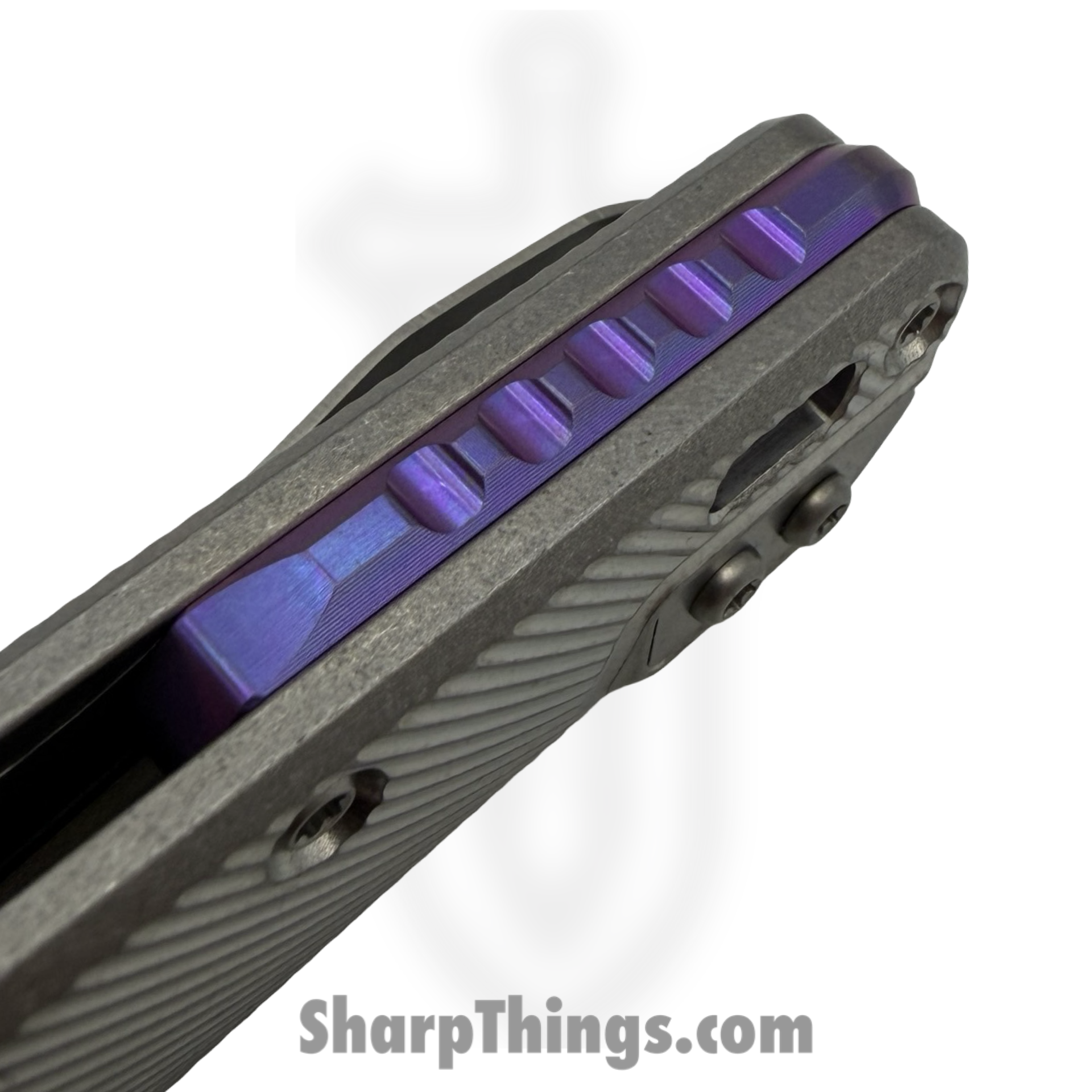Microtech - 210M-11FLMS4 - MSI Mini Ram - Folding Knife - M390MK Stonewash Wharncliffe P/S - Titanium - Silver Purple - Image 5