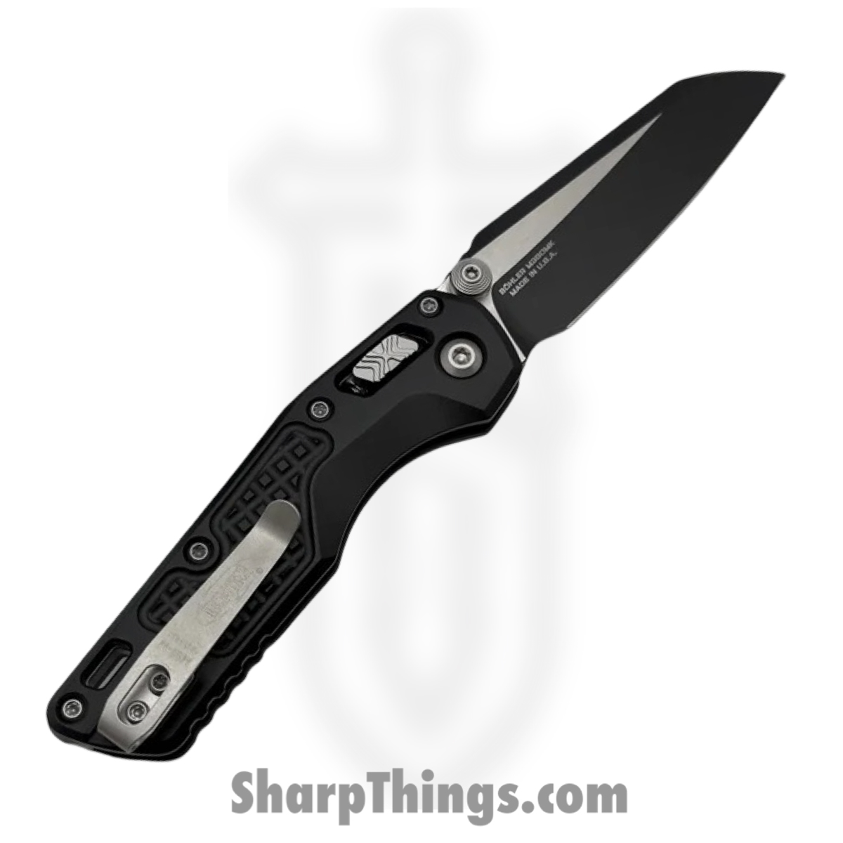 Microtech - 210M-1FR - MSI Mini - Folding Knife - M390MK Coated Sheepsfoot - Frag Aluminum - Black - Image 2
