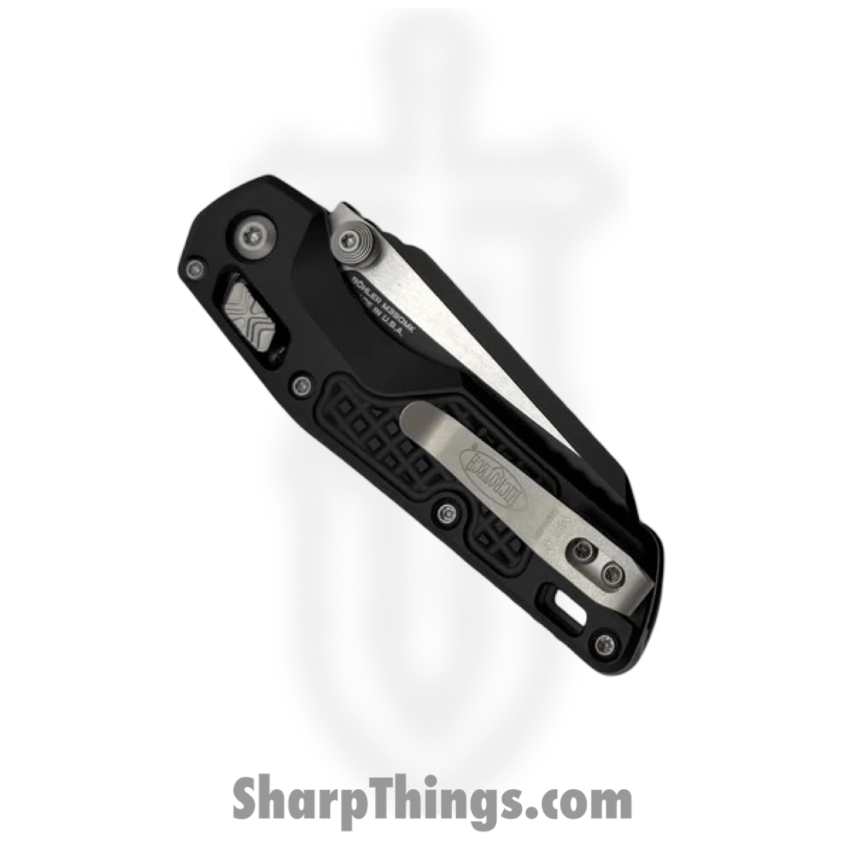 Microtech - 210M-1FR - MSI Mini - Folding Knife - M390MK Coated Sheepsfoot - Frag Aluminum - Black - Image 4
