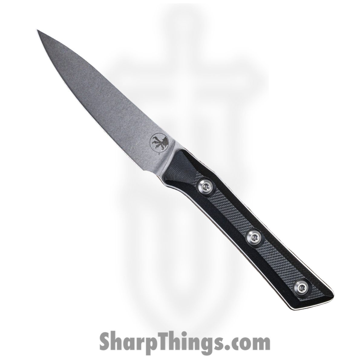 Microtech - 3500-10BK - 3.5" Paring Knife - Fixed Blade Knife - M390MK Stonewash Paring - G10 - Black