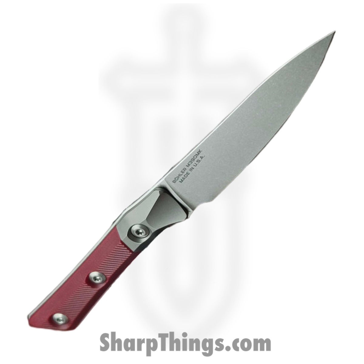 Microtech - 3500B-10MR - 3.5" Paring Knife - Fixed Blade Knife - M390MK Stonewash Paring - G10 - Merlot - Image 2