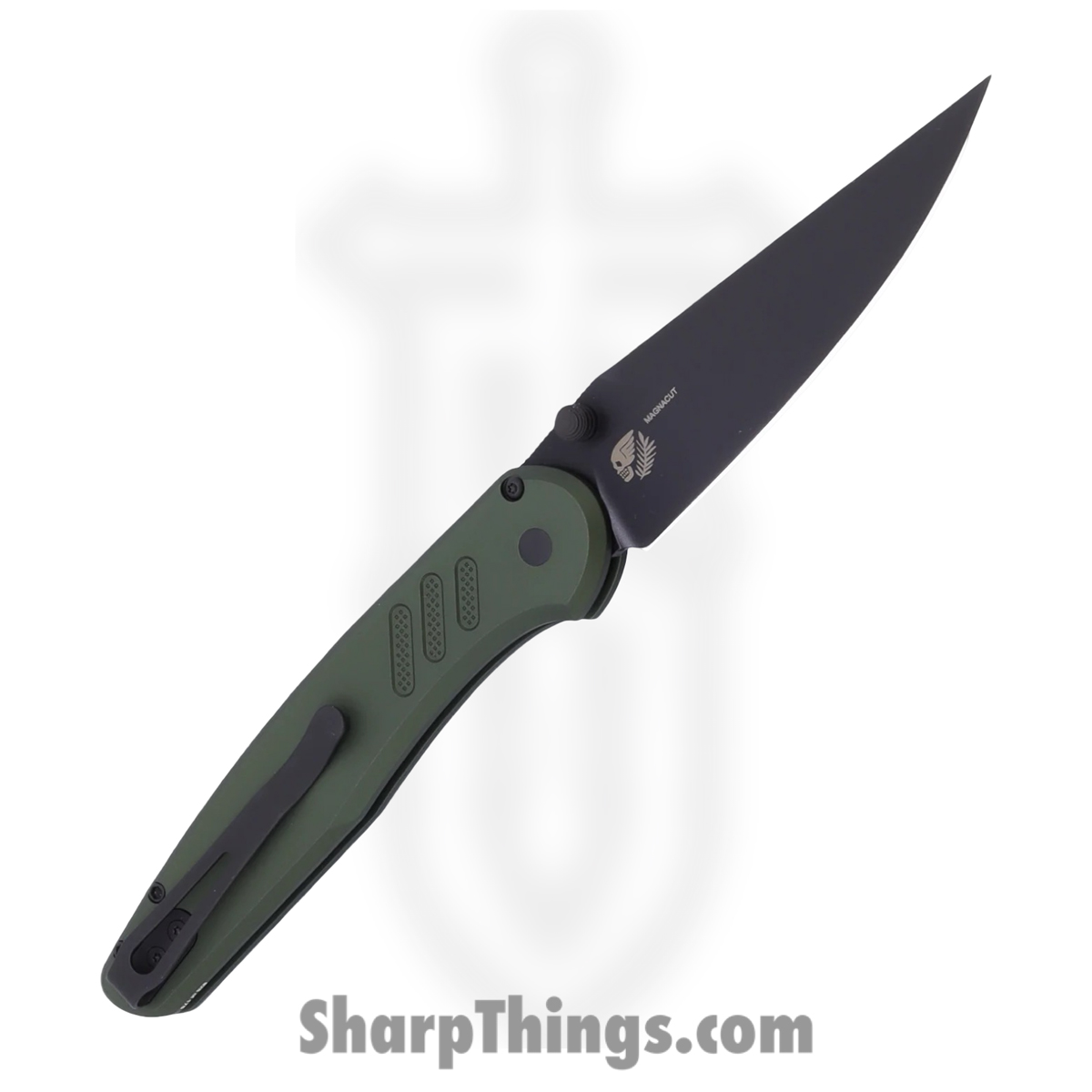 ProTech - BST26.Avalon.1 - Avalon - Folding Knife - CPM MagnaCut Coated Drop Point - Knurled Aluminum - Green - Image 2