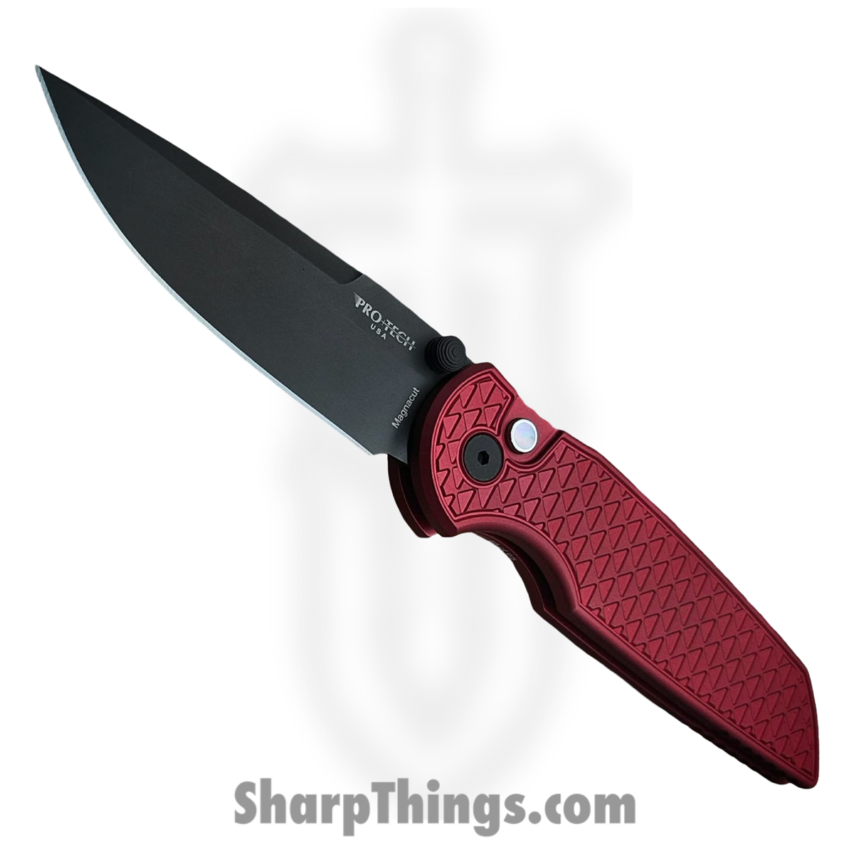 ProTech - BST26.INT.2 - TR-3 Integrity - Folding Knife - CPM MagnaCut Coated Spear Point - "Relic" Aluminum - Red