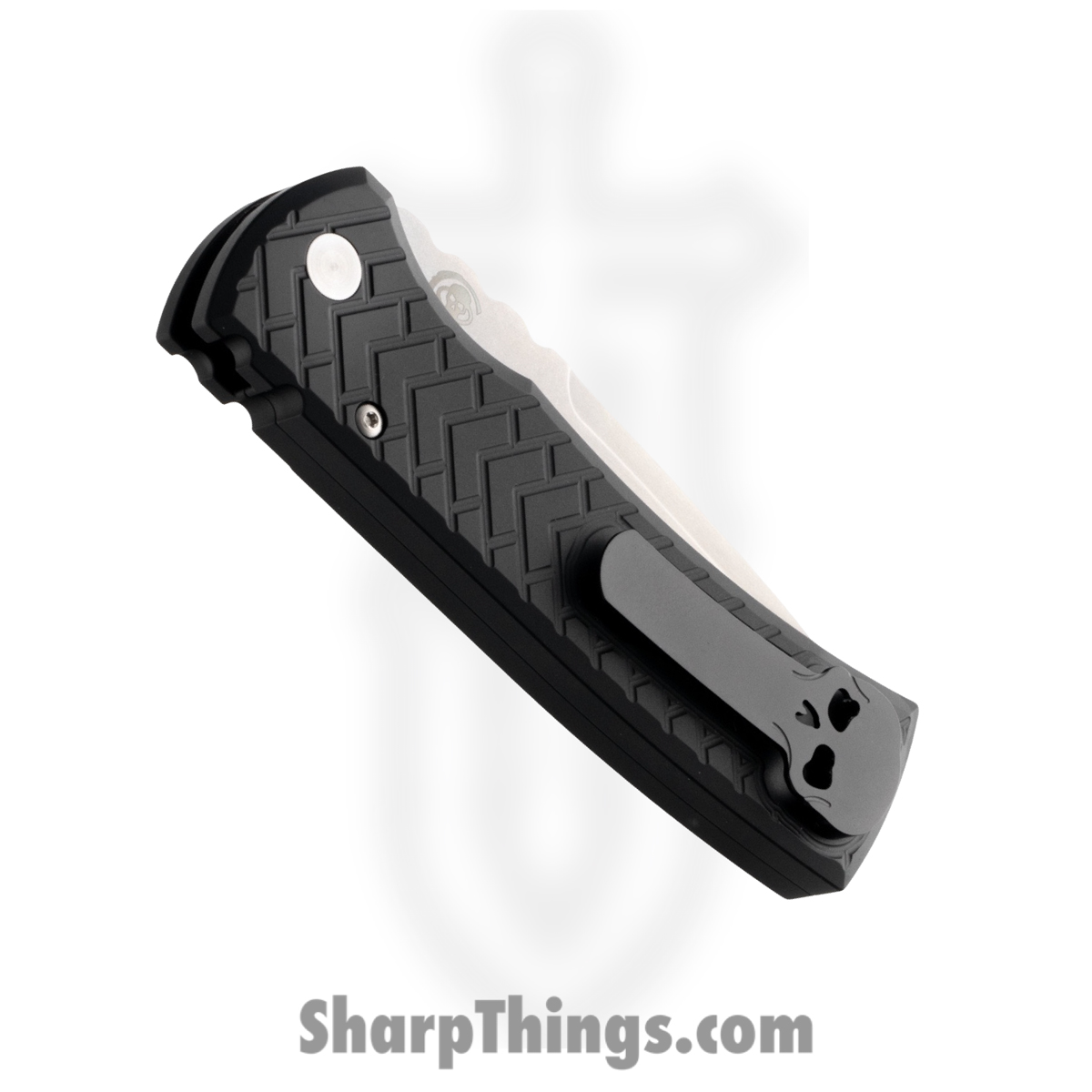 ProTech - BST26.Redencion.1 - Redencion - Automatic Knife - S35VN Stonewash Tanto - "Tread" Aluminum - Black - Image 4