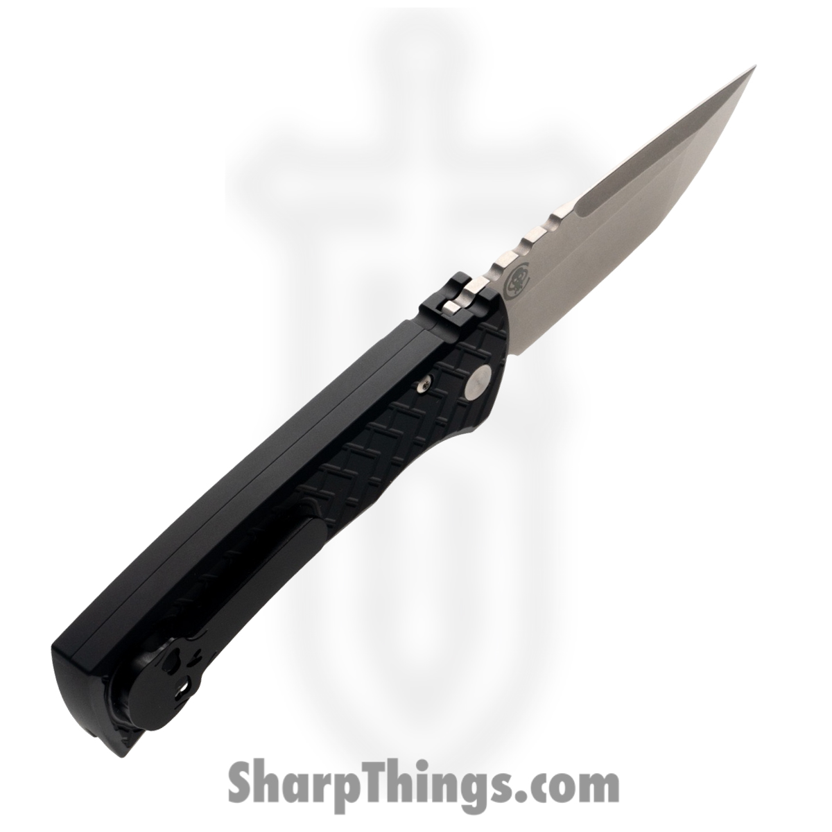ProTech - BST26.Redencion.1 - Redencion - Automatic Knife - S35VN Stonewash Tanto - "Tread" Aluminum - Black - Image 5