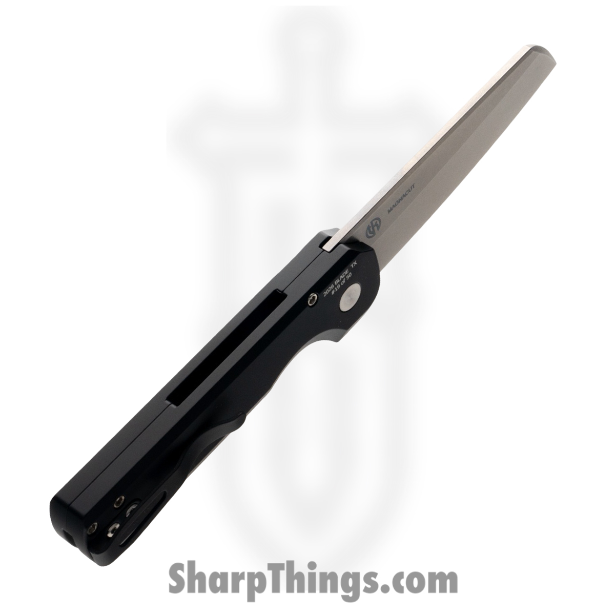 ProTech - BST26.Slimfoot.1 - Slimfoot - Automatic Knife - CPM MagnaCut Stonewash Sheepsfoot - Aluminum - Black - Image 3
