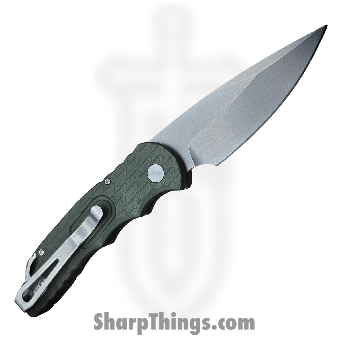 ProTech - BST26.TR5.1 - Tactical Response 5 - Automatic Knife - S35VN Stonewash Spear Point - "Feather" Aluminum - Green - Image 2