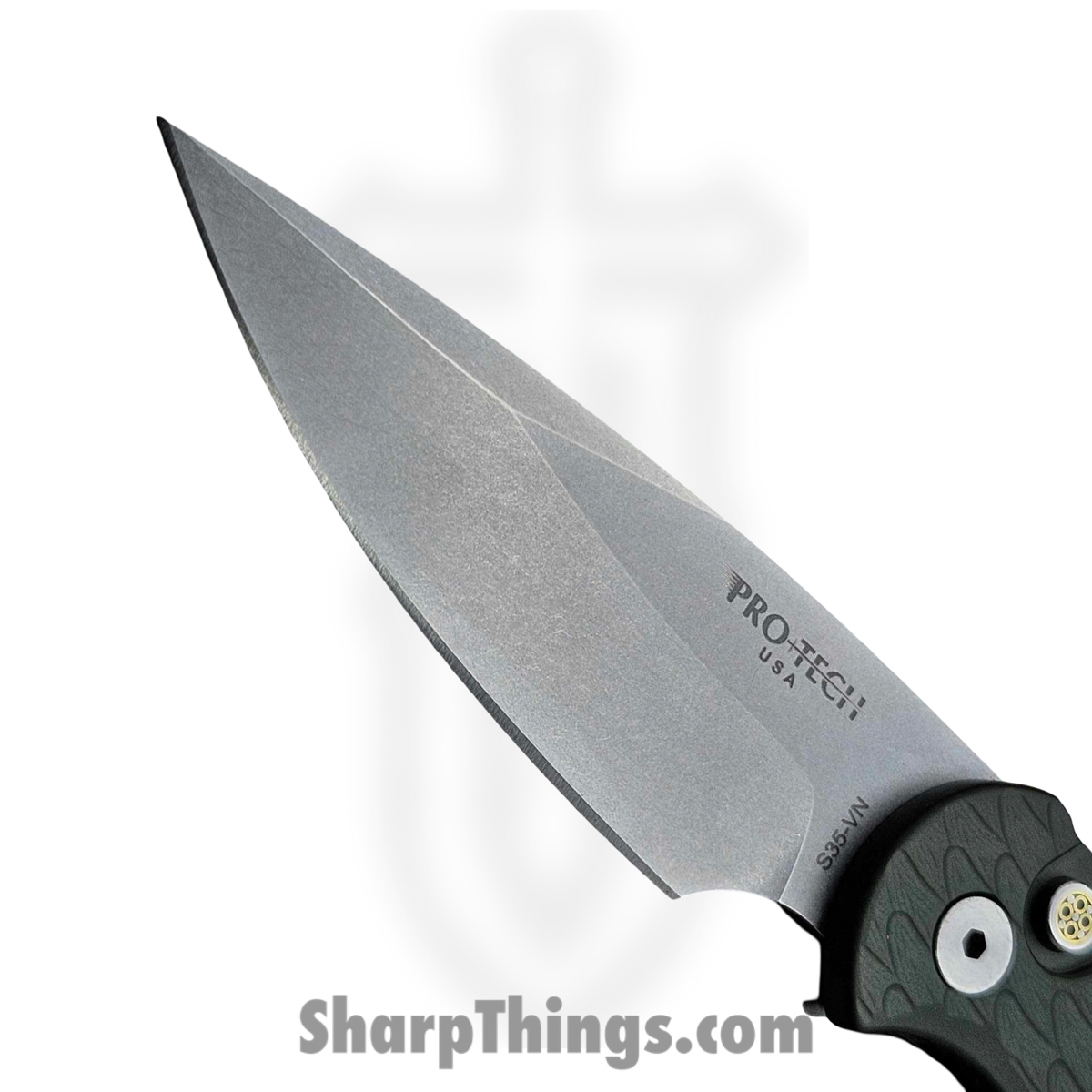 ProTech - BST26.TR5.1 - Tactical Response 5 - Automatic Knife - S35VN Stonewash Spear Point - "Feather" Aluminum - Green - Image 3