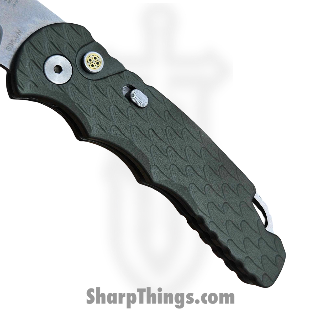 ProTech - BST26.TR5.1 - Tactical Response 5 - Automatic Knife - S35VN Stonewash Spear Point - "Feather" Aluminum - Green - Image 5