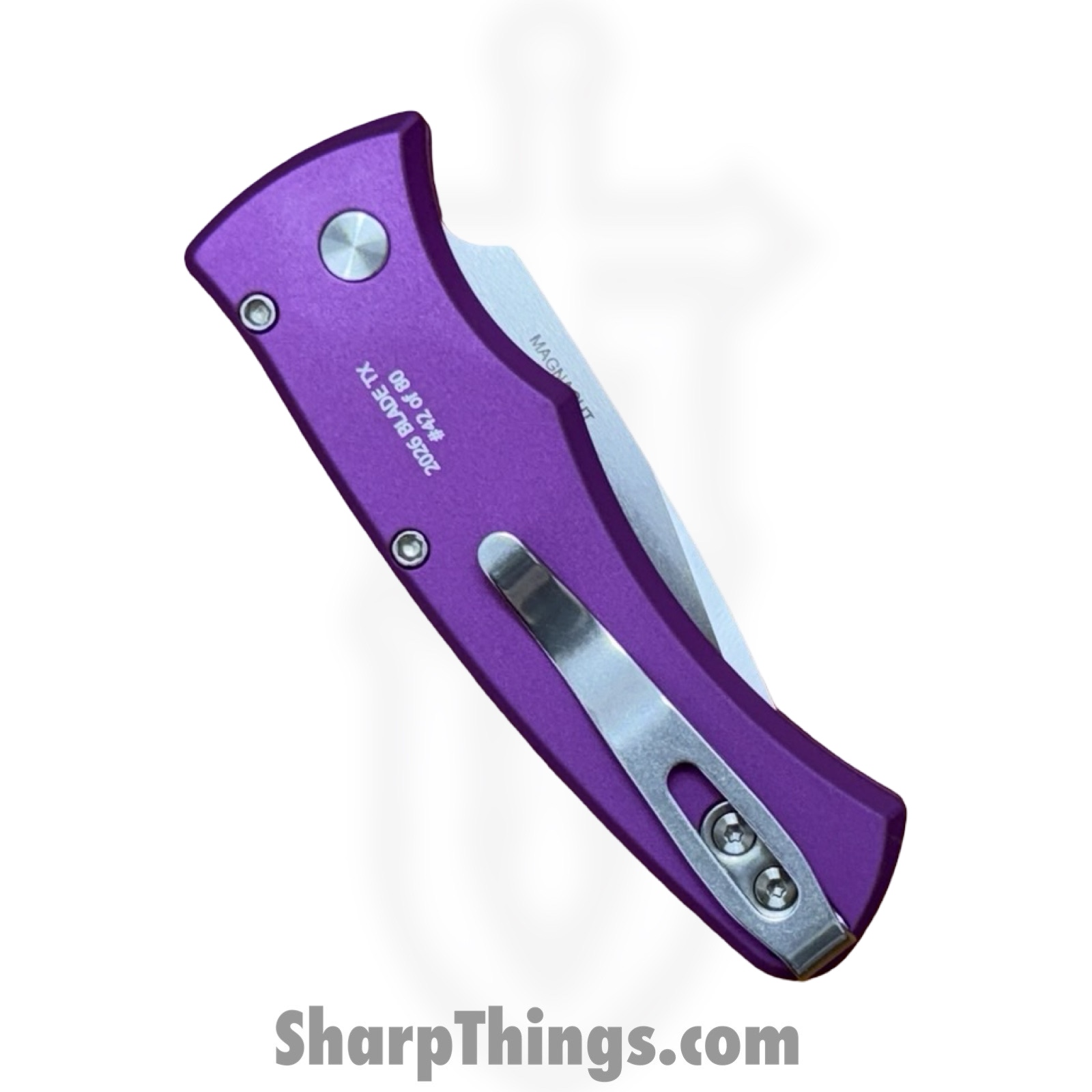 ProTech - BST26.Duke.1 - Duke 2 - Automatic Knife - CPM MagnaCut Satin Drop Point - 6061 Aluminum - Purple - Image 5
