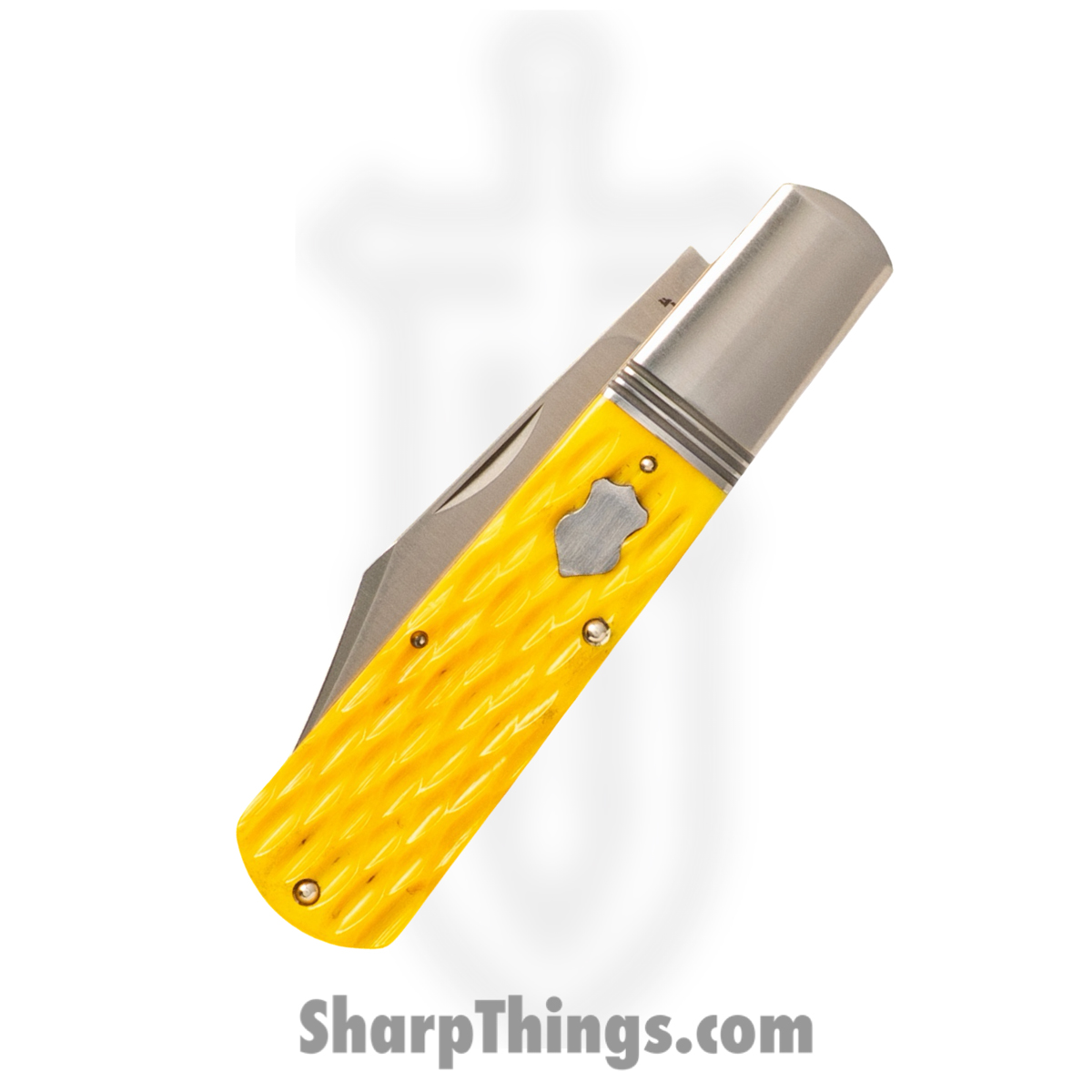Jack Wolf Knives - GW-BAR-02-YLW-JIG-BON - Gateway Barlow - Folding Knife - 14C28N Satin Clip Point - Jigged Bone - Yellow - Image 3