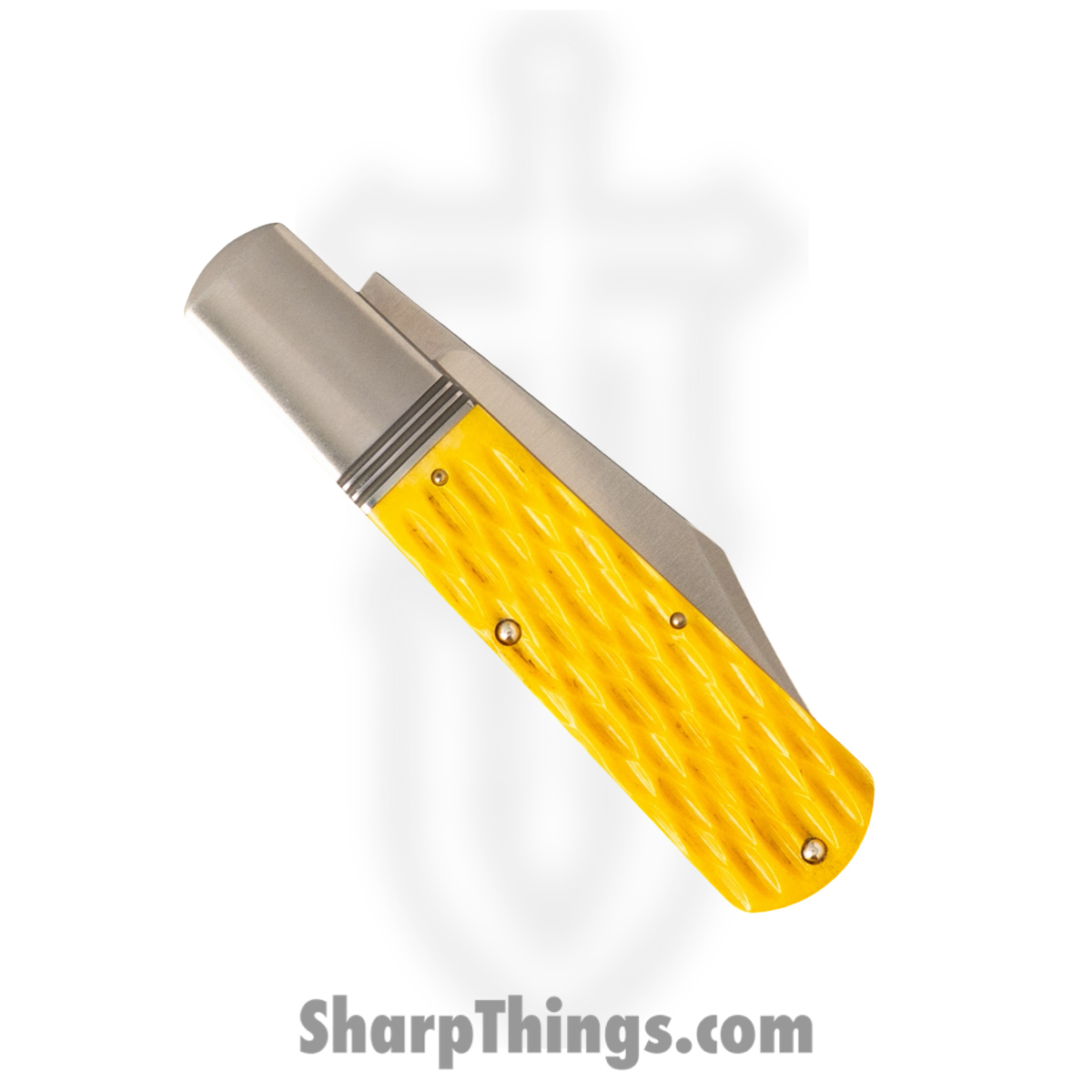 Jack Wolf Knives - GW-BAR-02-YLW-JIG-BON - Gateway Barlow - Folding Knife - 14C28N Satin Clip Point - Jigged Bone - Yellow - Image 4