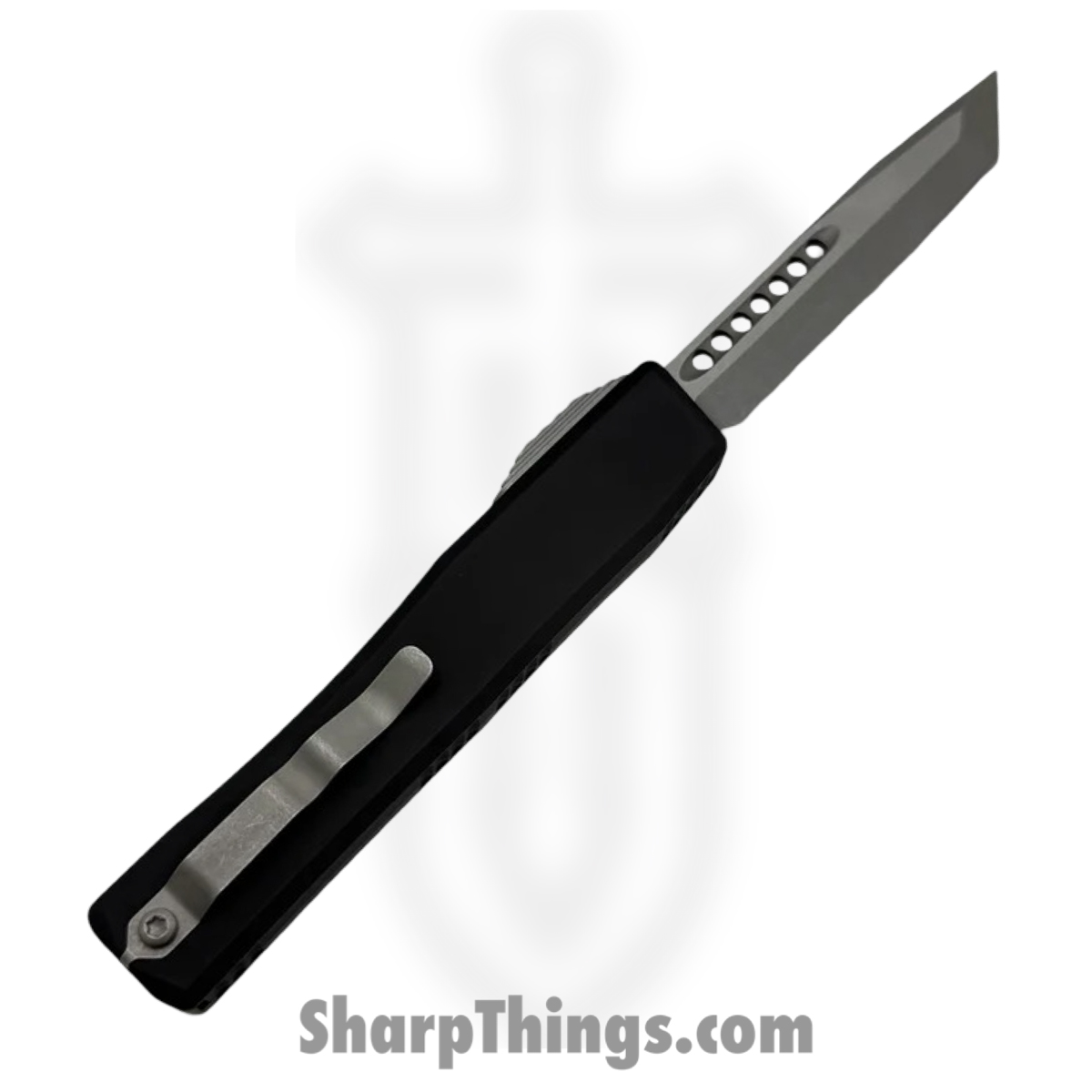 Heretic Knives - H015-5A - NYX - OTF Auto - CPM MagnaCut Battleworn Tanto - Aluminum - Black - Image 2