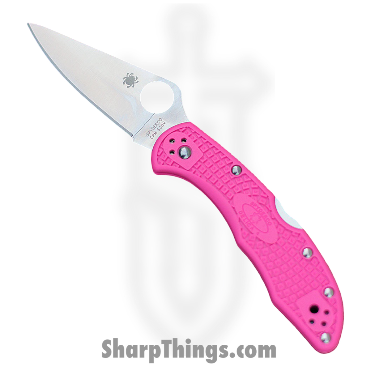 Spyderco - SC11FPPNS30V - Delica 4 Lightweight - Folding Knife - CPM S30V Satin Drop Point - FRN - Pink