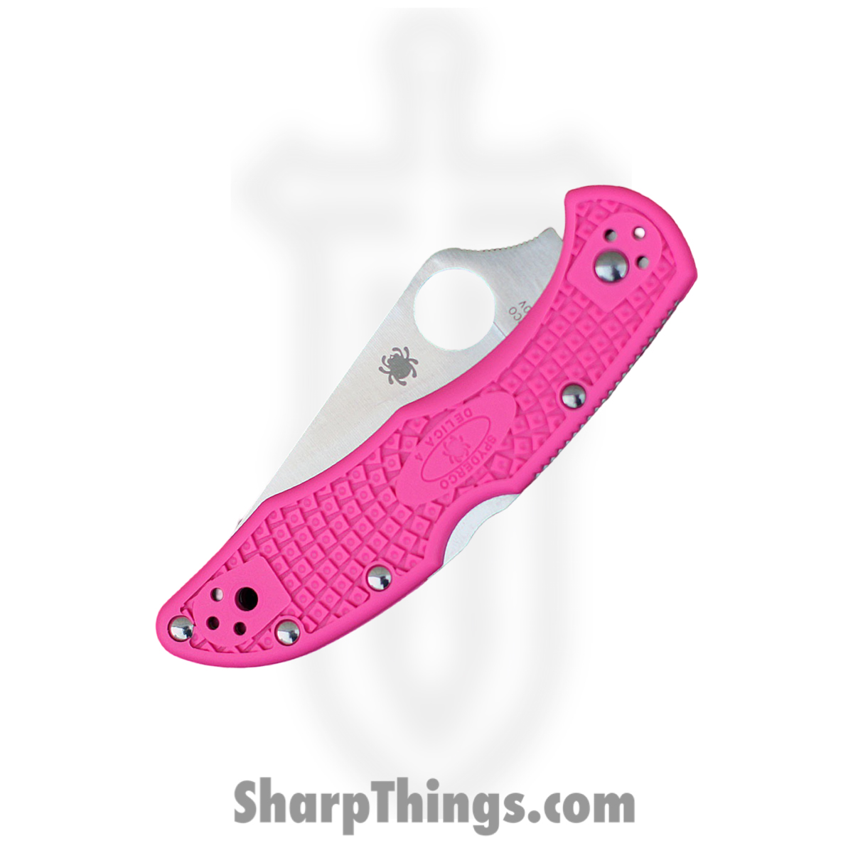 Spyderco - SC11FPPNS30V - Delica 4 Lightweight - Folding Knife - CPM S30V Satin Drop Point - FRN - Pink - Image 3