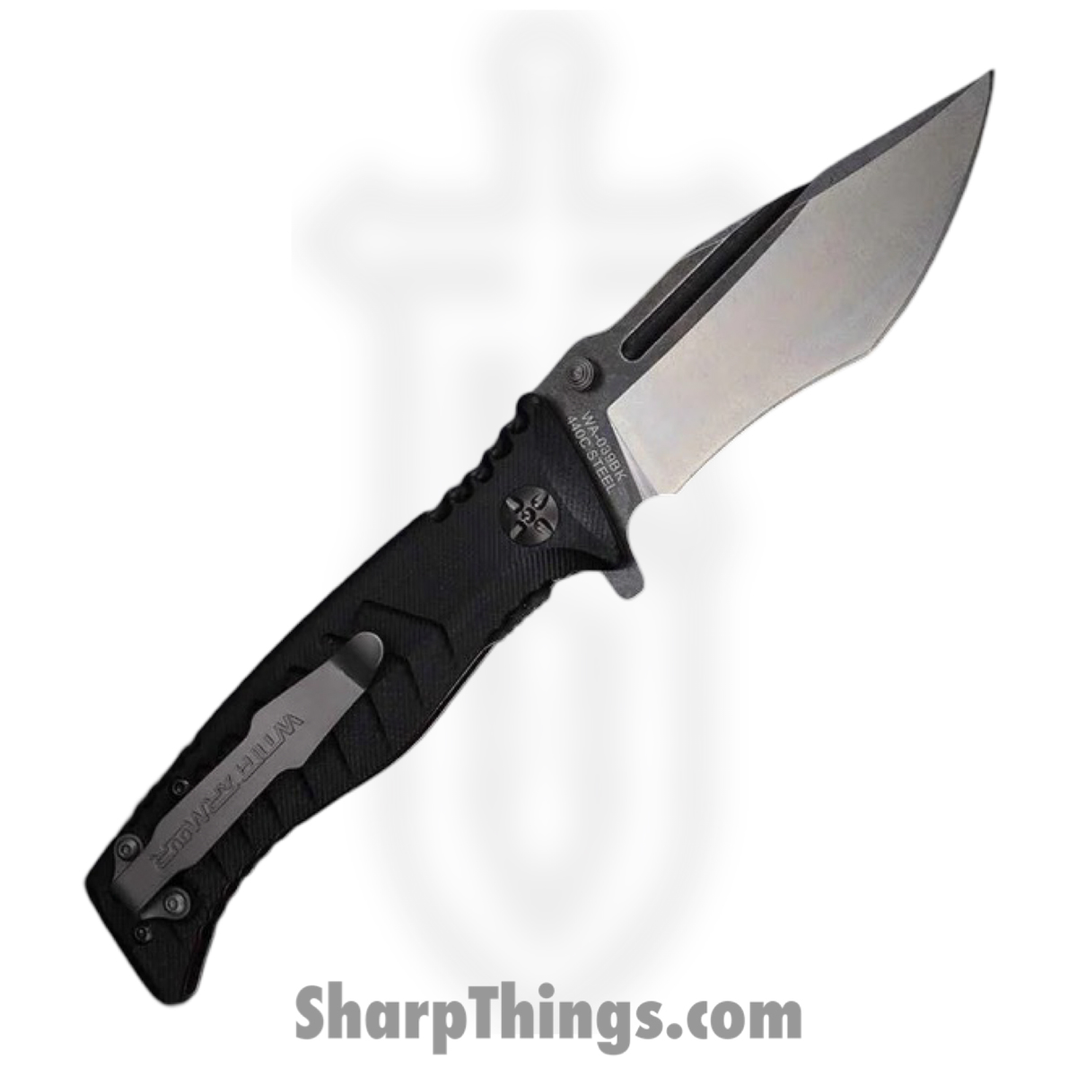 WithArmour - WA-039BK - Torpedo - Assisted Open Knife - 440C SS Stonewash Clip Point/Recurve - G10 - Black - Image 2