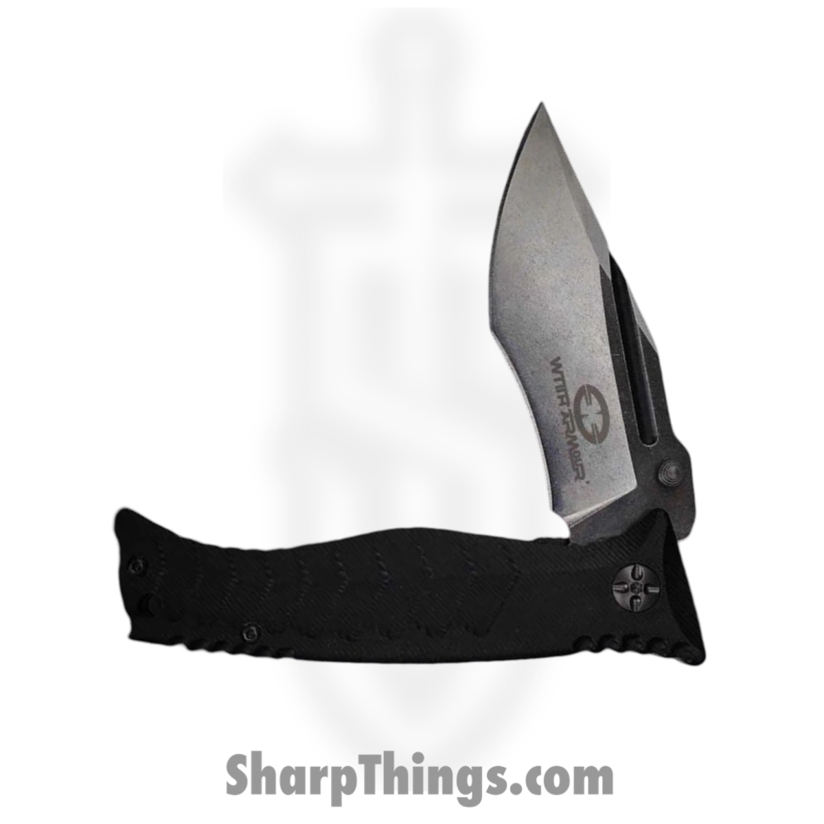 WithArmour - WA-039BK - Torpedo - Assisted Open Knife - 440C SS Stonewash Clip Point/Recurve - G10 - Black - Image 3
