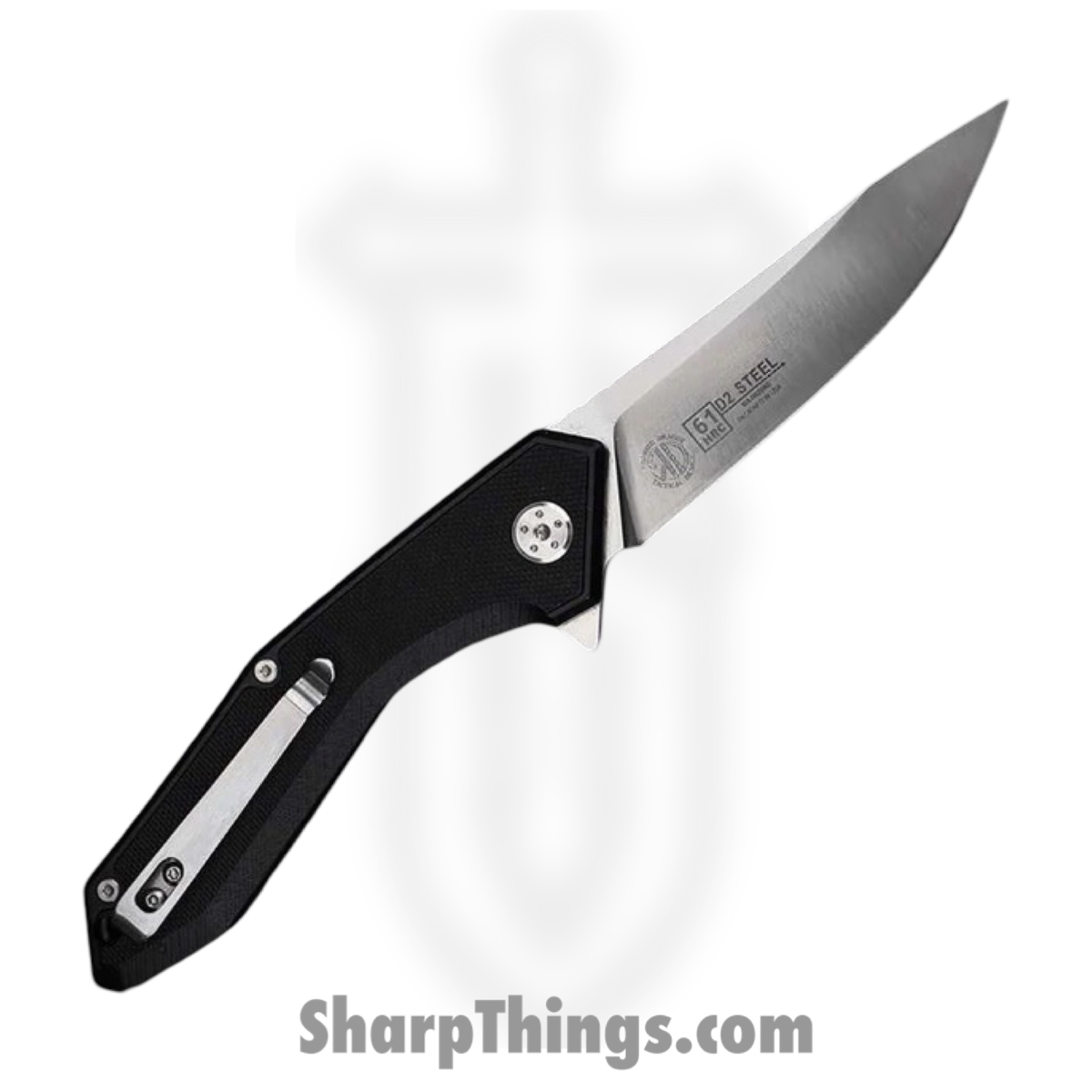 WithArmour - WA-082BKG - Gent - Folding Knife - D2 Satin Drop Point - G10 - Black - Image 2