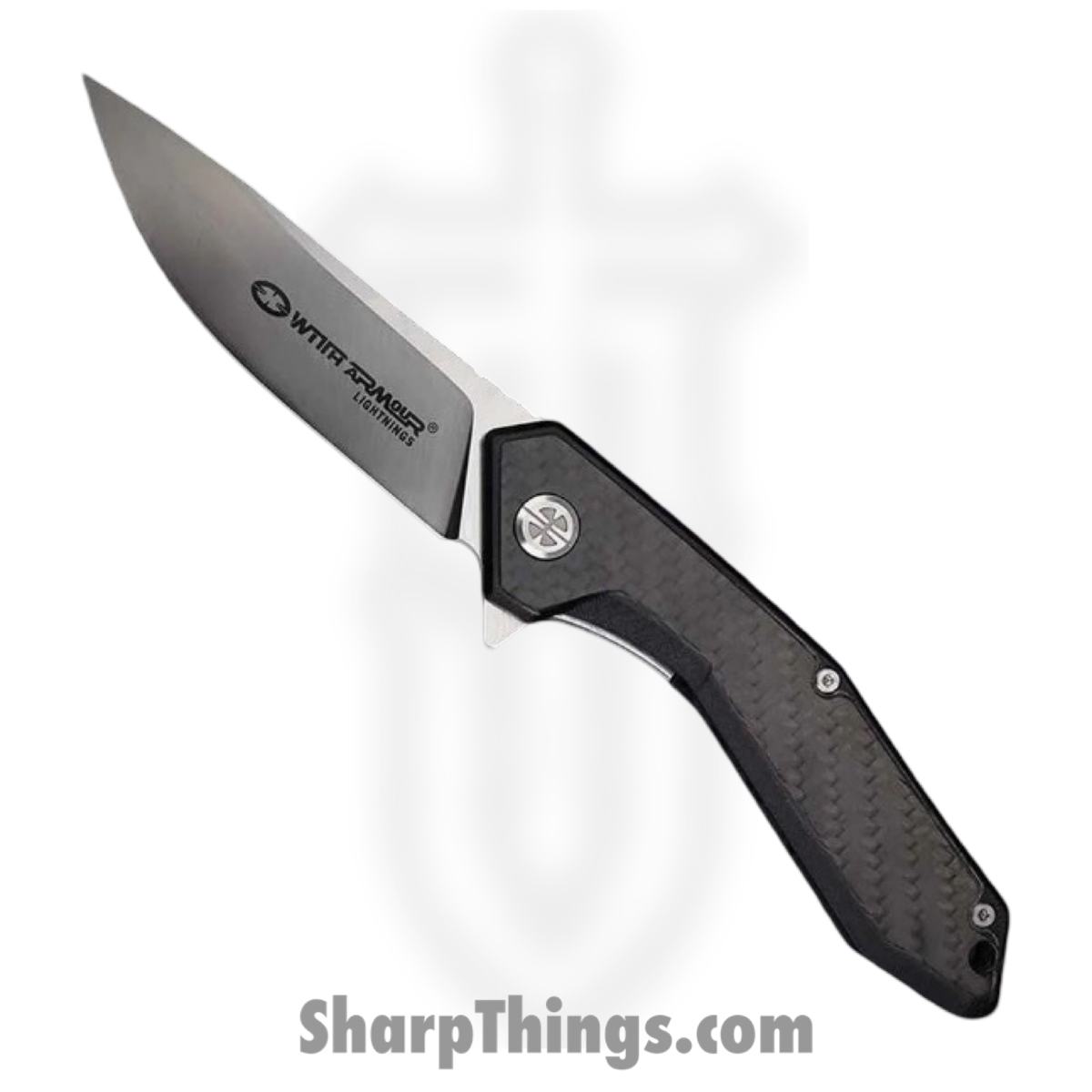 WithArmour - WA-082CFG - Gent - Folding Knife - D2 Satin Drop Point - G10 CF - Black