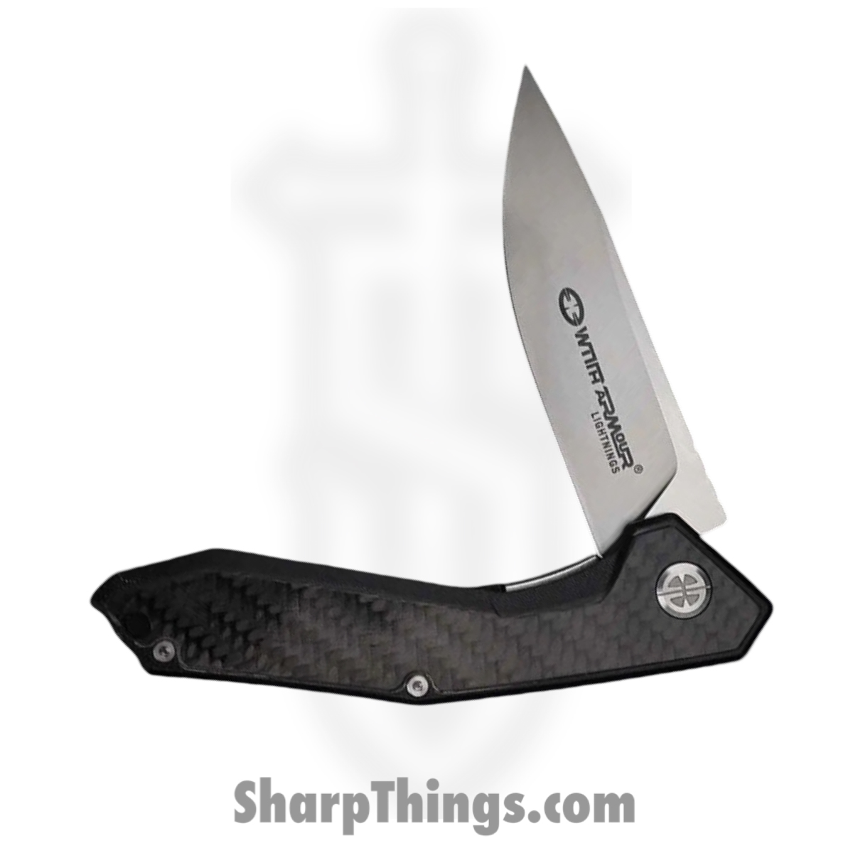 WithArmour - WA-082CFG - Gent - Folding Knife - D2 Satin Drop Point - G10 CF - Black - Image 3
