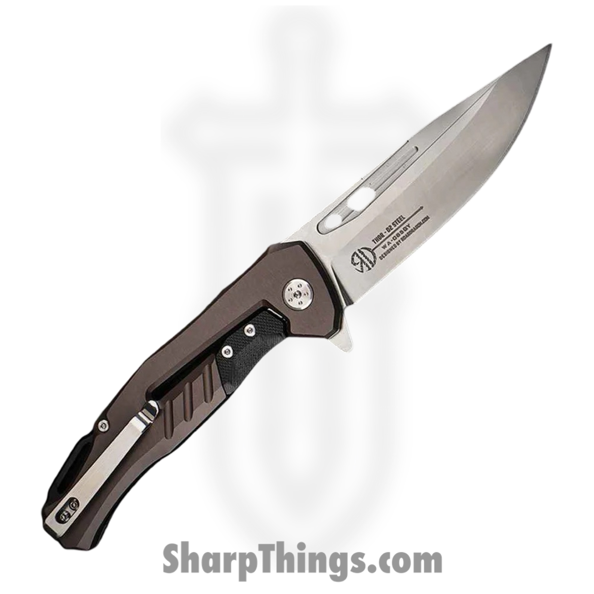 WithArmour - WA-085GY - Thor - Folding Knife - D2 Satin Spear Point - Aluminum G10 - Grey - Image 2