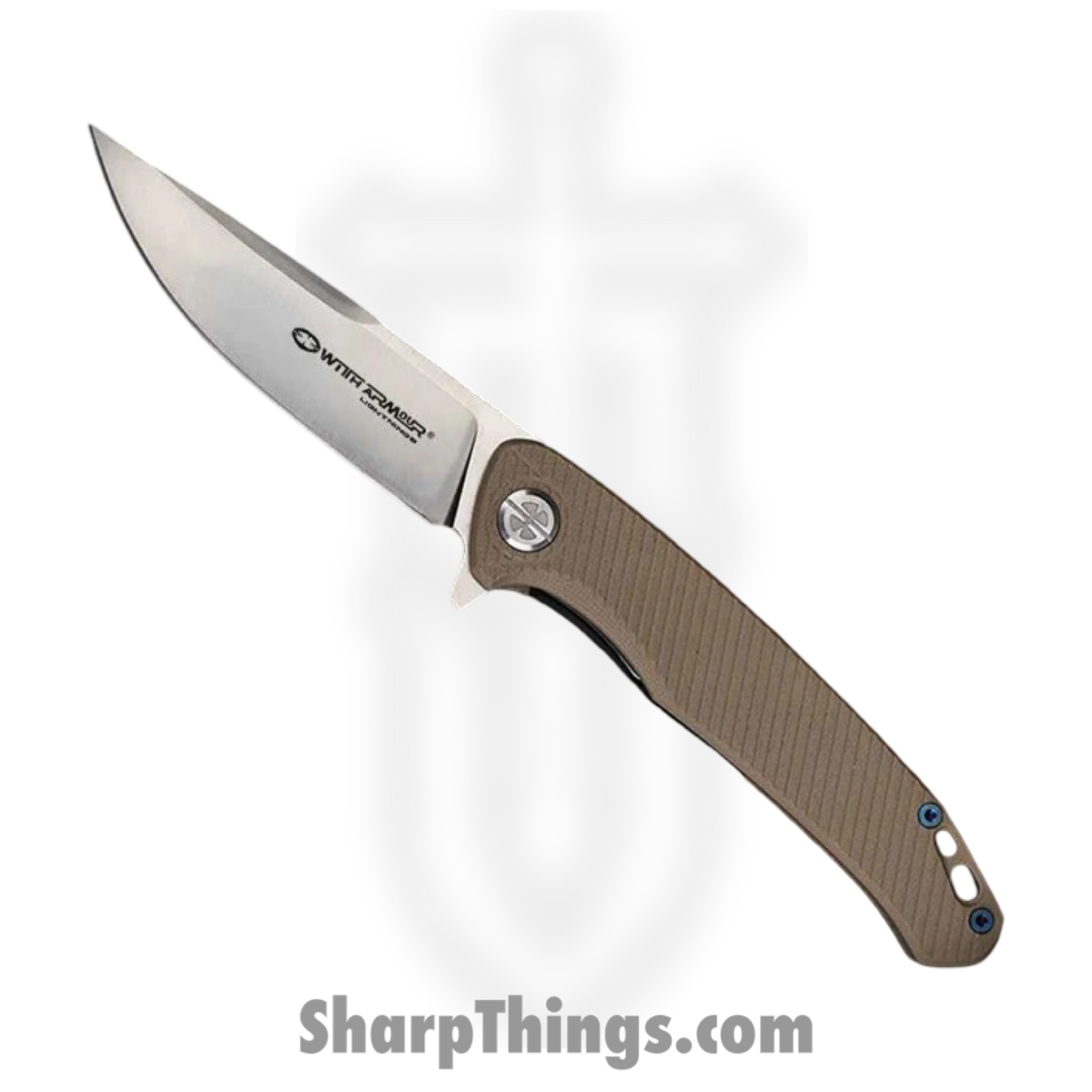 WithArmour - WA-091DTG - Flint - Folding Knife - D2 Satin Drop Point - G10 - Tan