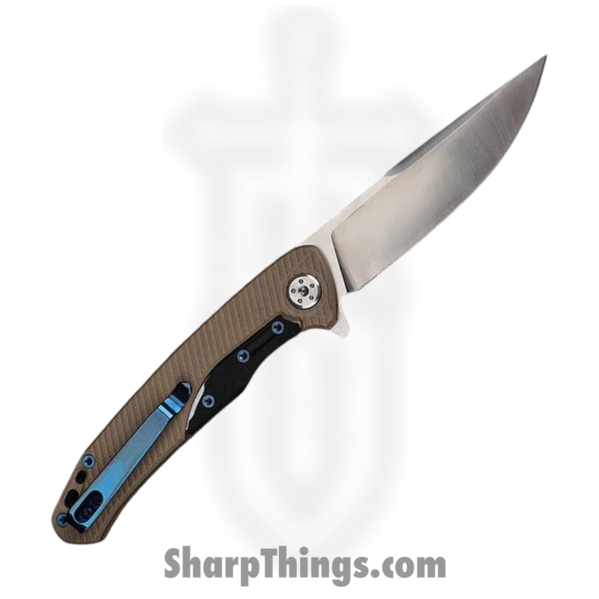 WithArmour - WA-091DTG - Flint - Folding Knife - D2 Satin Drop Point - G10 - Tan - Image 2