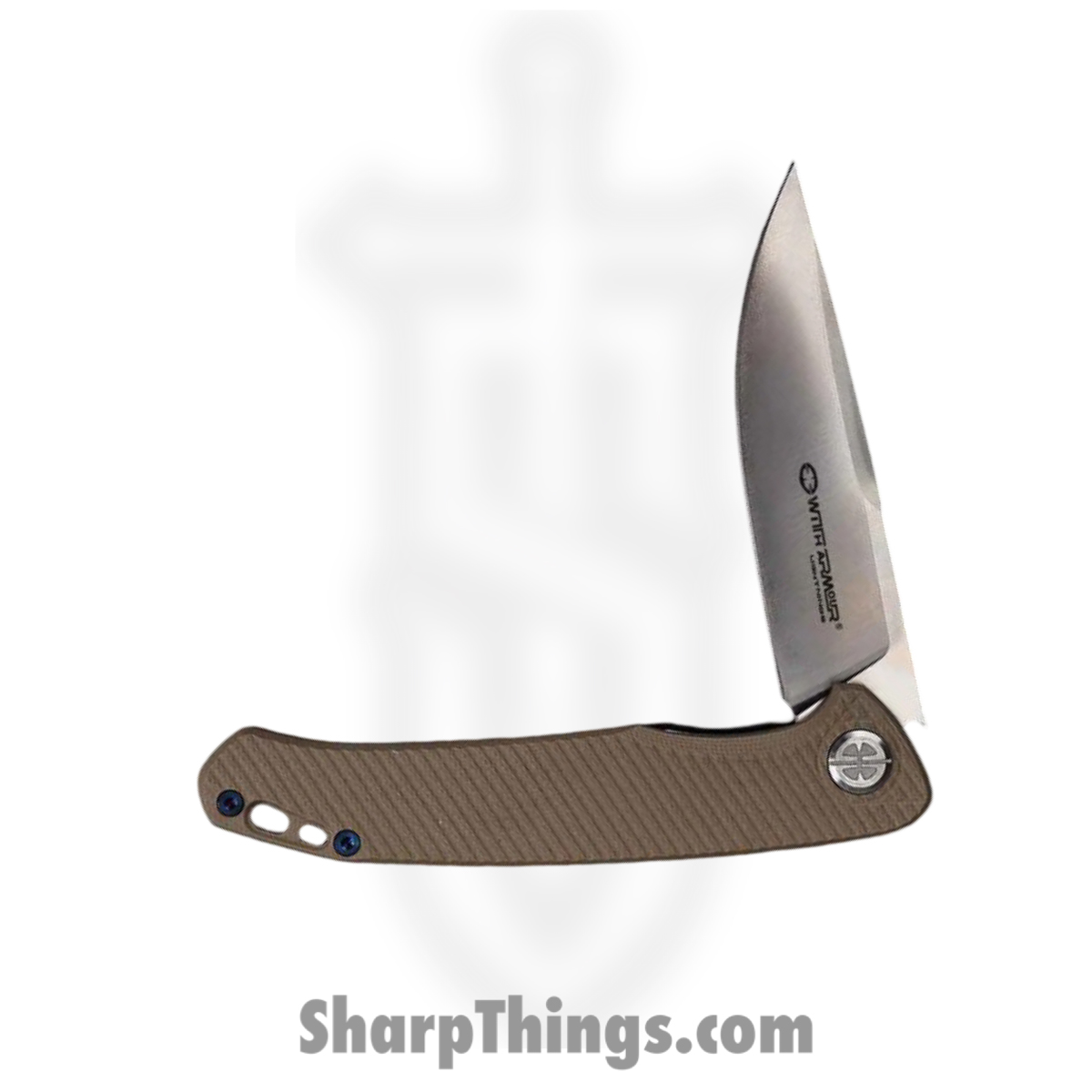 WithArmour - WA-091DTG - Flint - Folding Knife - D2 Satin Drop Point - G10 - Tan - Image 3