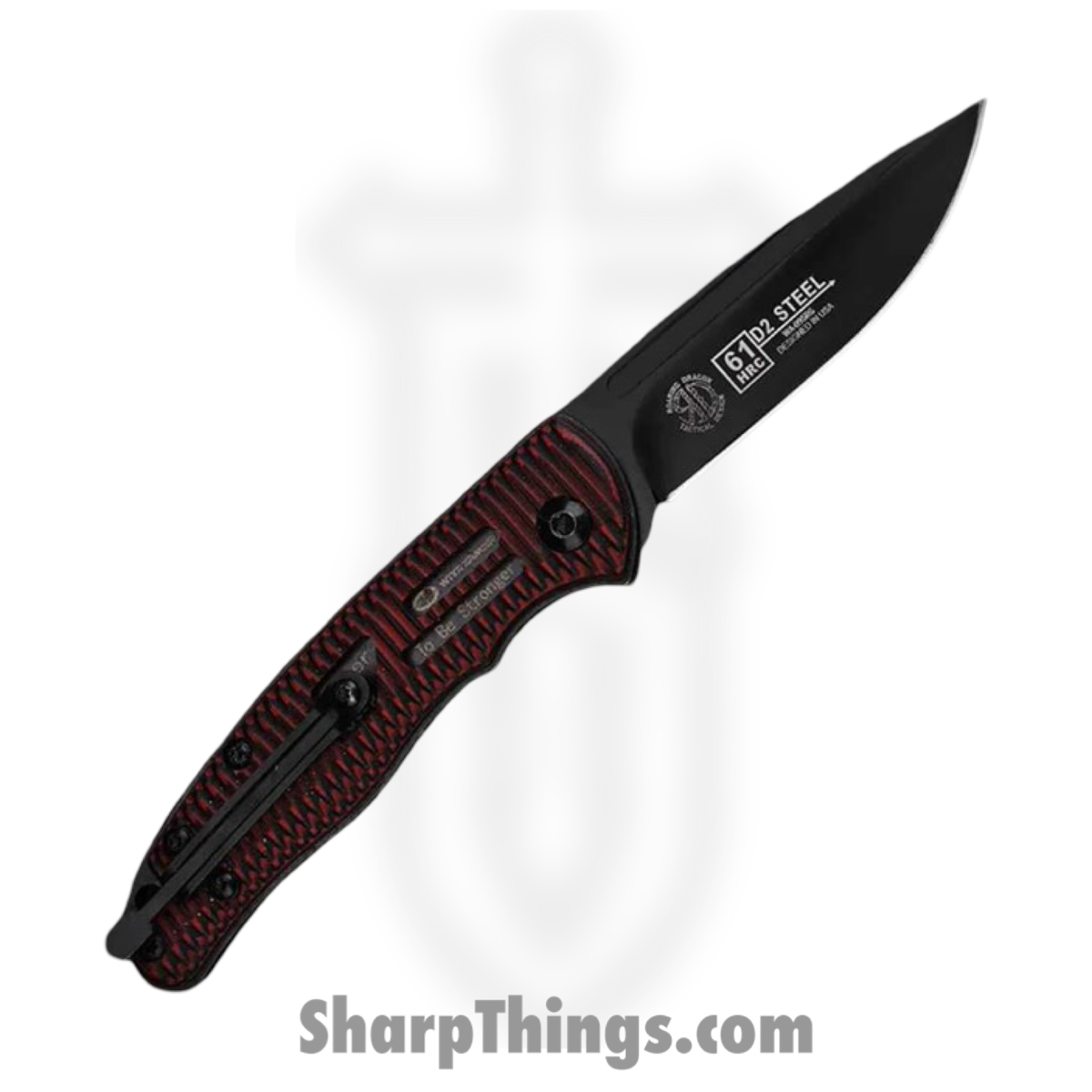 WithArmour - WA-095RG - Coral - Folding Knife - D2 Coated Drop Point - G10 - Red Black - Image 2
