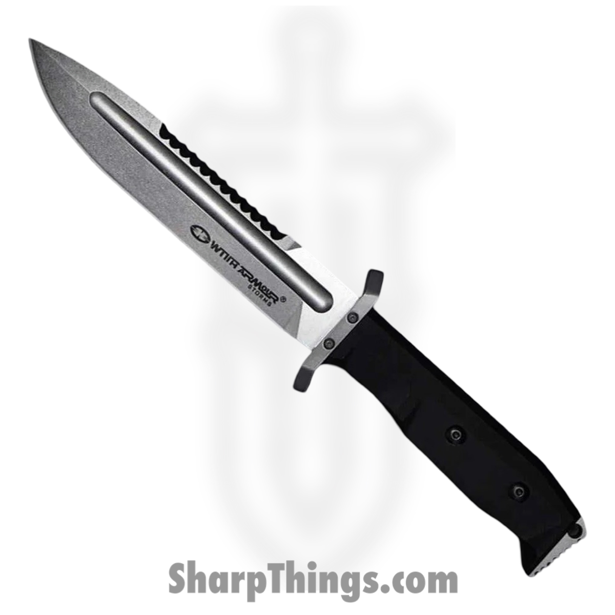 WithArmour - WA-099BKD2 - Expendable - Fixed Blade Knife - D2 Stonewash Spear Point - Micarta G10 - Black Red