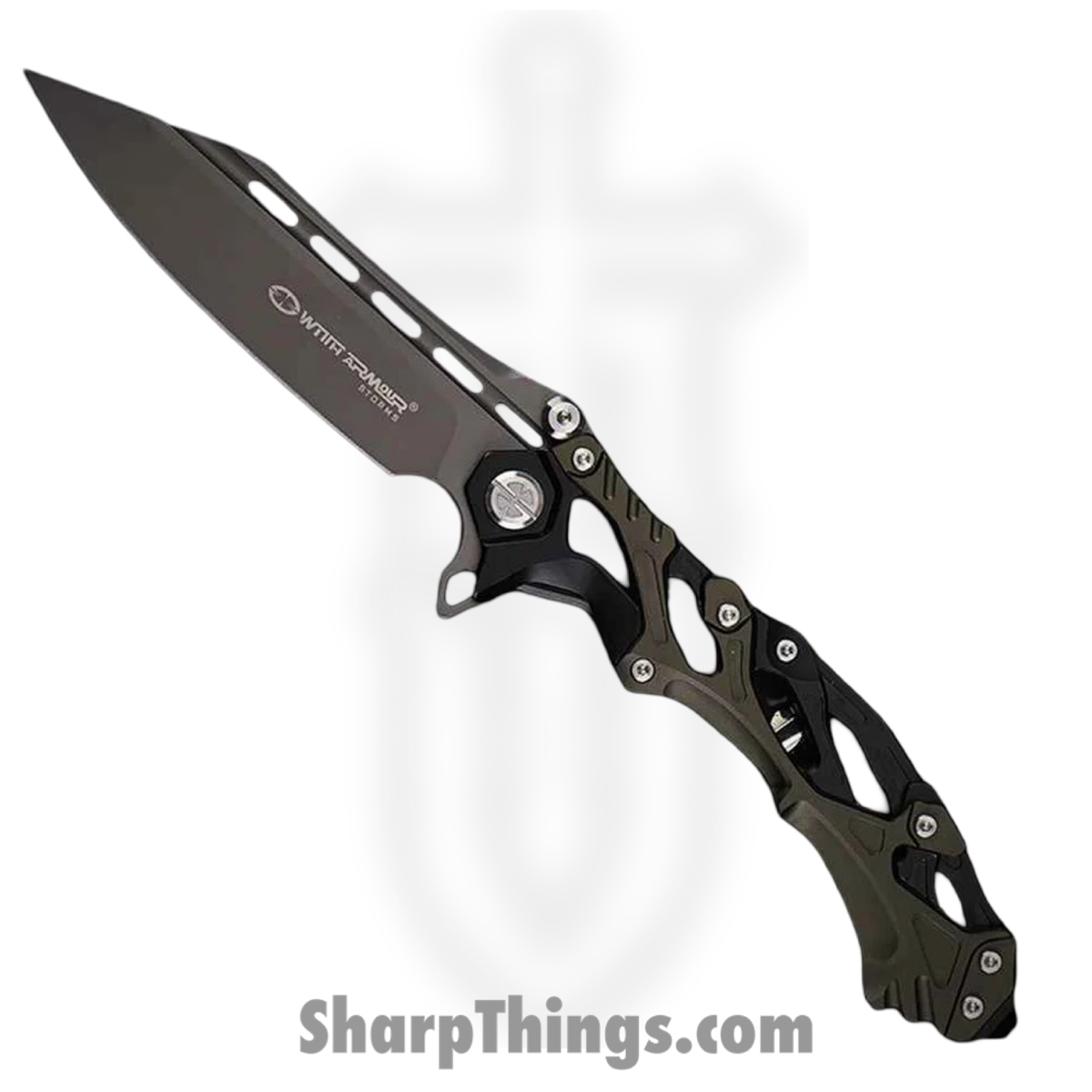 WithArmour - WA-102BG - Alien - Folding Knife - D2 Coated Reverse Tanto - Aluminum G10 - Black