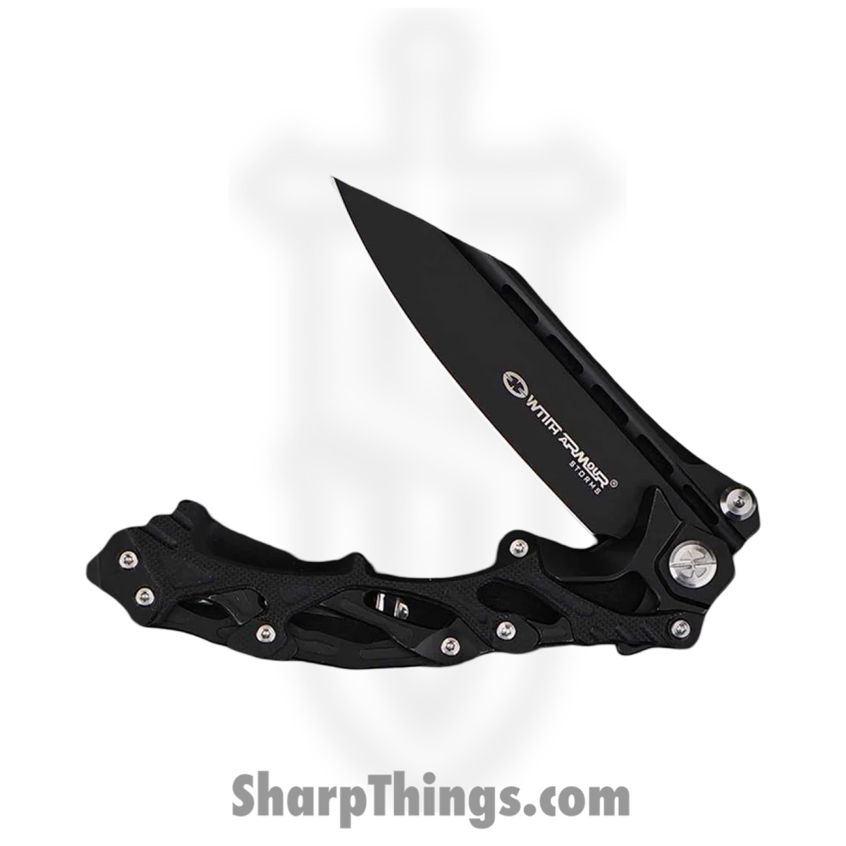 WithArmour - WA-102BK - Alien - Folding Knife - D2 Coated Reverse Tanto - 420J2 G10 - Black - Image 3