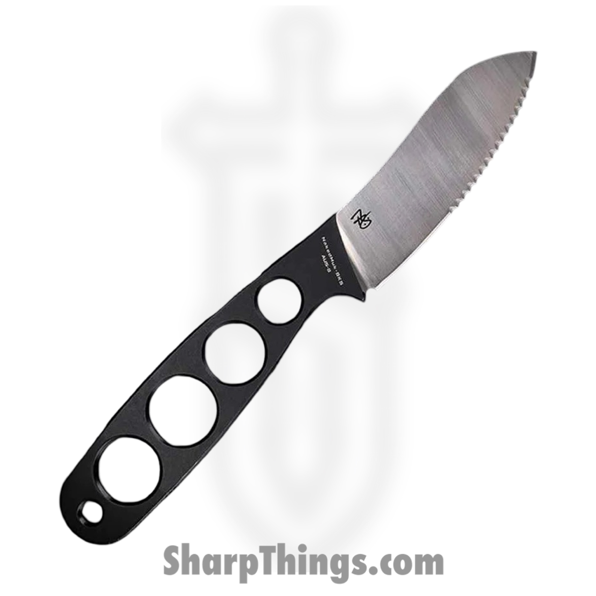 WithArmour - WA079-65BKS - NakedMuk - Fixed Blade Knife - AUS-8 Satin Nessmuk P/S - AUS-8 - Black Silver - Image 2