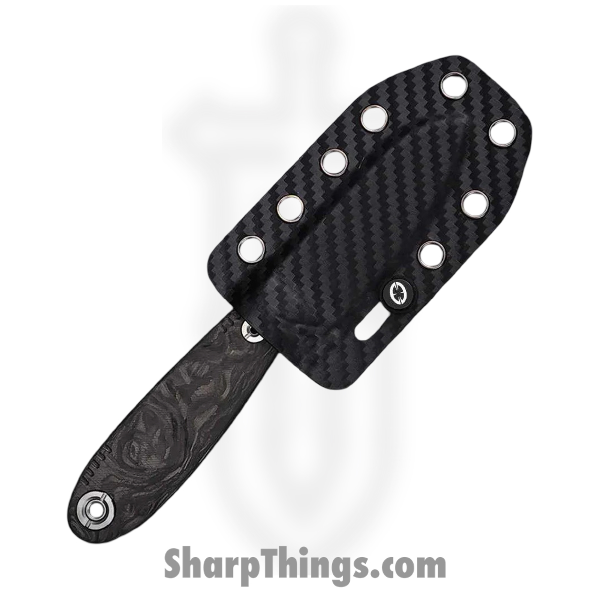 WithArmour - WA079-70CFBK - NessMuk2 - Fixed Blade Knife - VG-10 Satin Nessmuk - Shredded CF - Black - Image 3