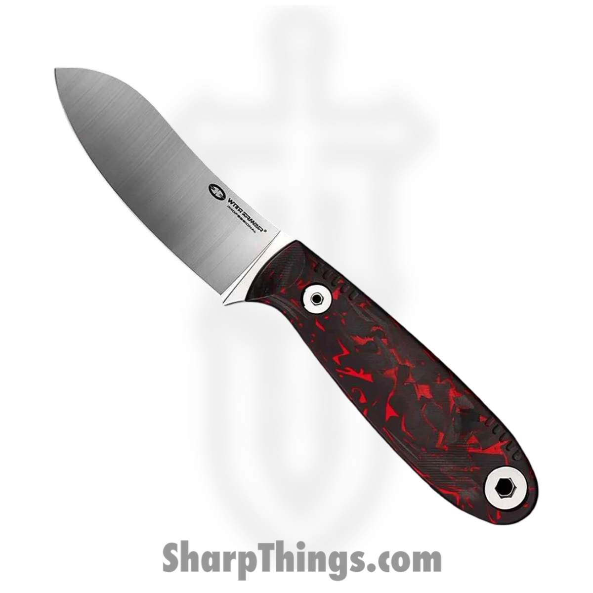 WithArmour - WA079-70CFBR - NessMuk2 - Fixed Blade Knife - VG-10 Satin Nessmuk - Shredded CF - Black Red