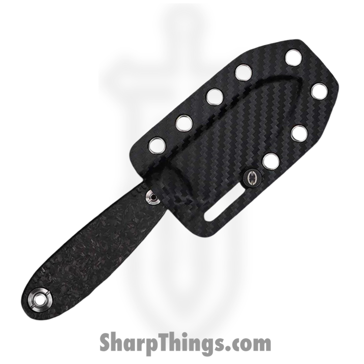 WithArmour - WA079-70CFDM - NessMuk2 - Fixed Blade Knife - Damascus Damascus Nessmuk - Shredded CF - Black - Image 3