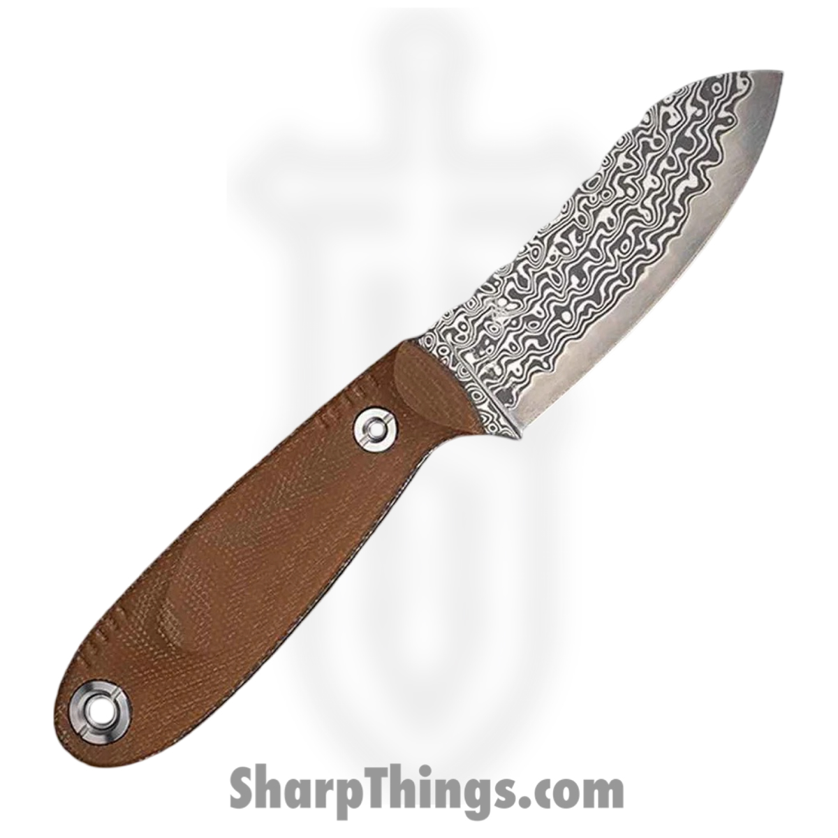 WithArmour - WA079-70MTDM - NessMuk2 - Fixed Blade Knife - Damascus Damascus Nessmuk - Micarta - Tan - Image 2