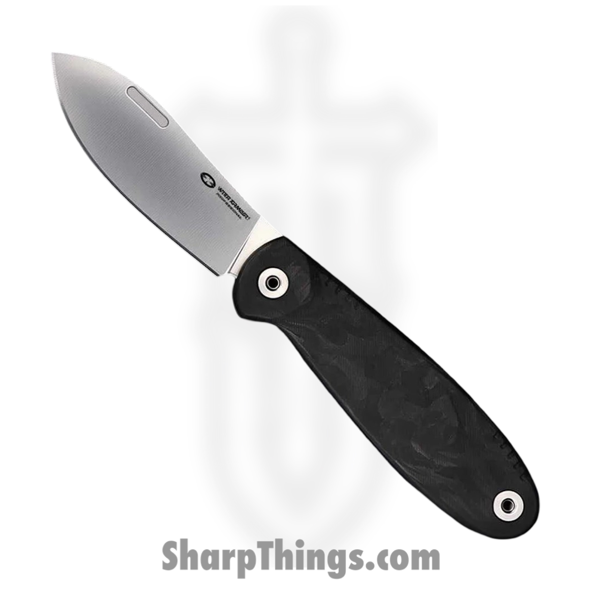 WithArmour - WA079F-40CFBK - FoldMuk2F - Folding Knife - VG-10 Satin Nessmuk - Shredded CF - Black