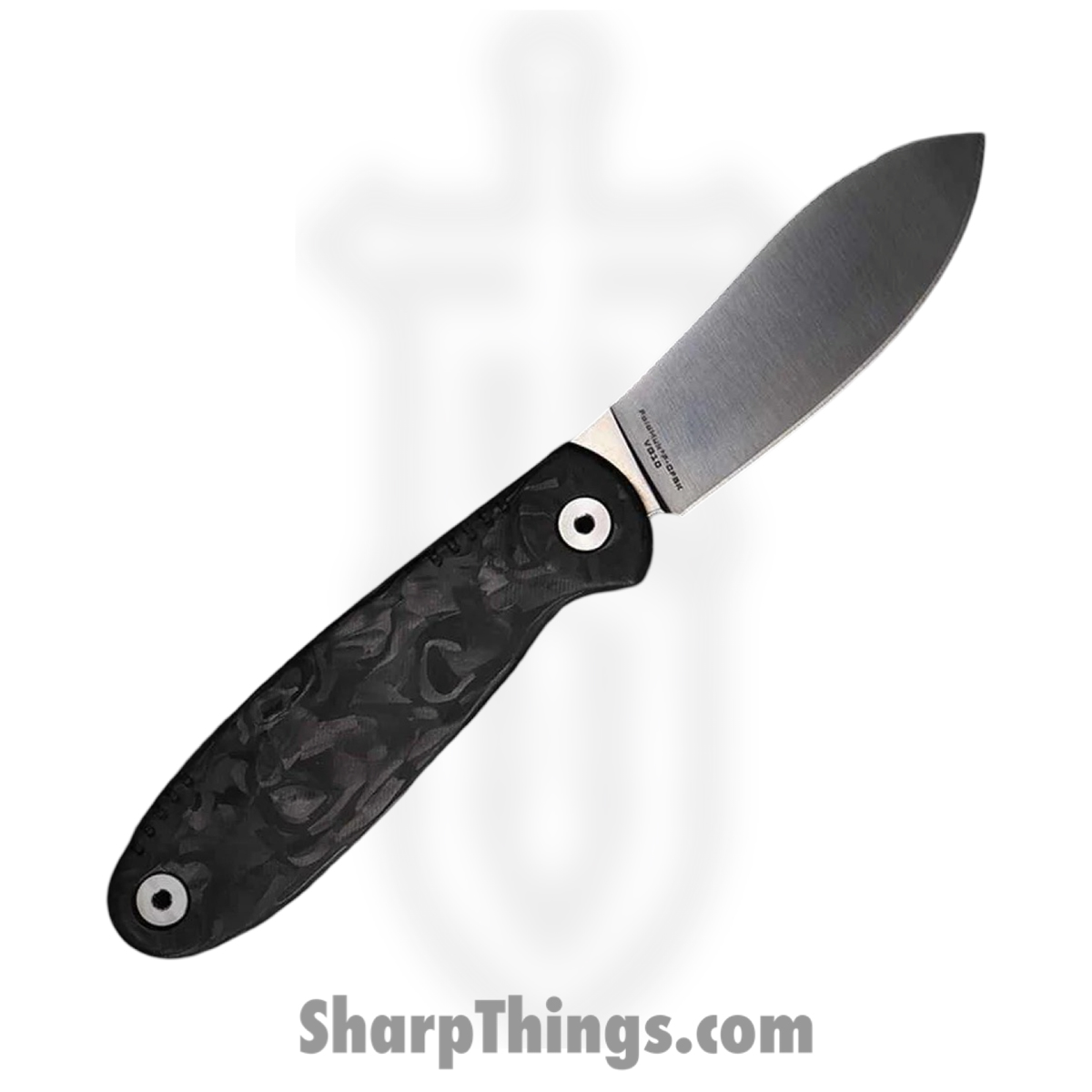 WithArmour - WA079F-40CFBK - FoldMuk2F - Folding Knife - VG-10 Satin Nessmuk - Shredded CF - Black - Image 2