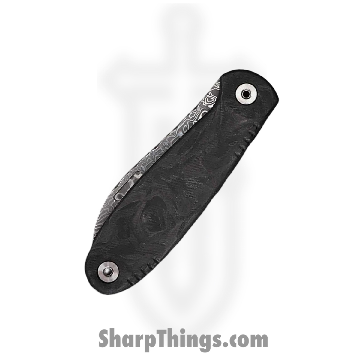 WithArmour - WA079F-40CFDM - FoldMuk2F - Folding Knife - Damascus Damascus Nessmuk - Shredded CF - Black - Image 3