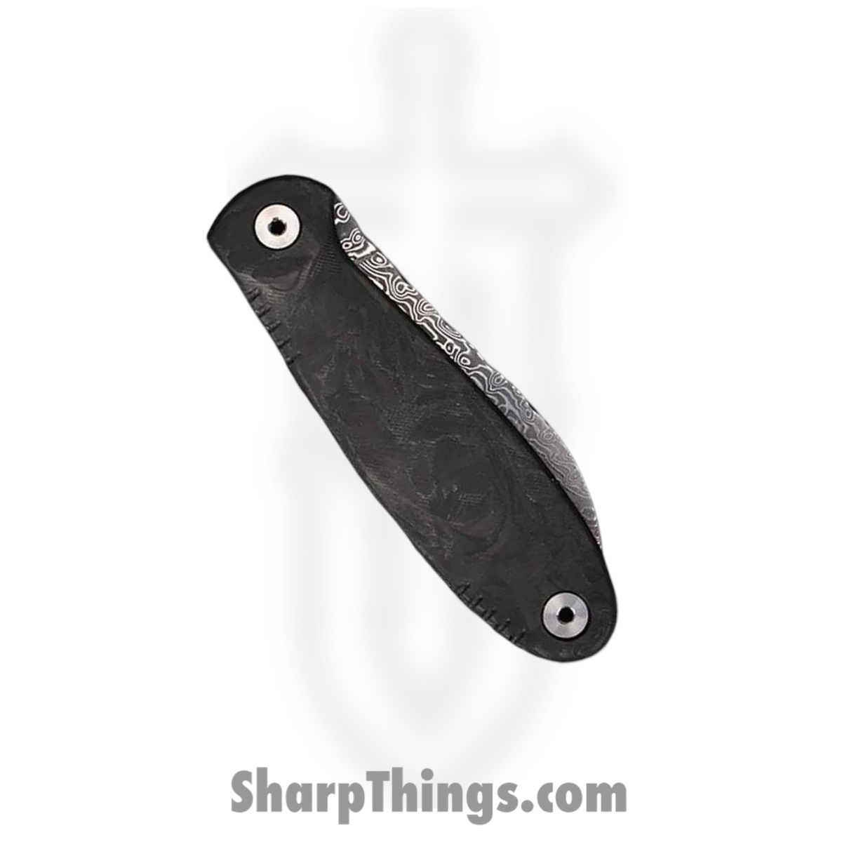 WithArmour - WA079F-40CFDM - FoldMuk2F - Folding Knife - Damascus Damascus Nessmuk - Shredded CF - Black - Image 4