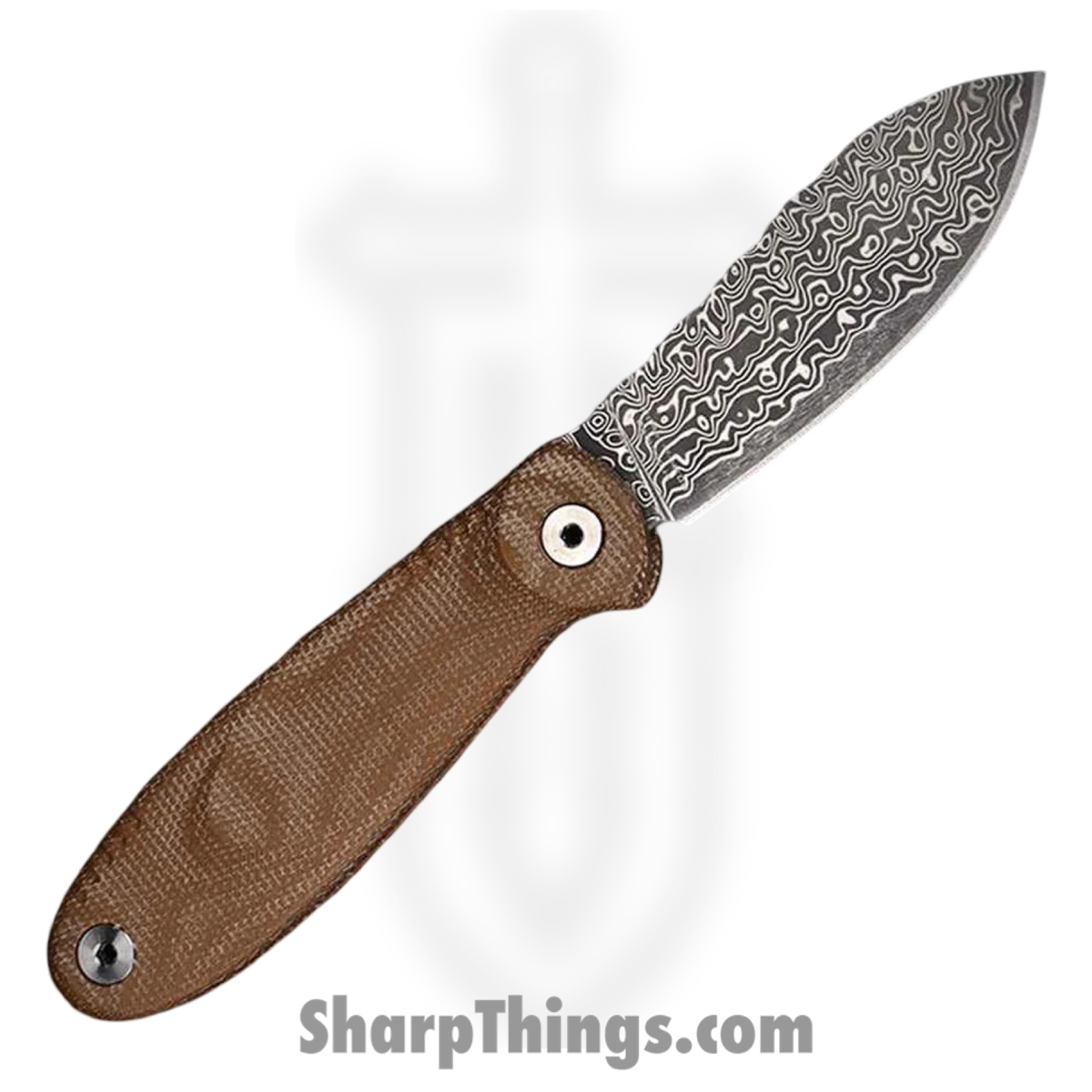 WithArmour - WA079F-40MKDM - FoldMuk2F - Folding Knife - Damascus Damascus Nessmuk - Micarta - Tan - Image 2