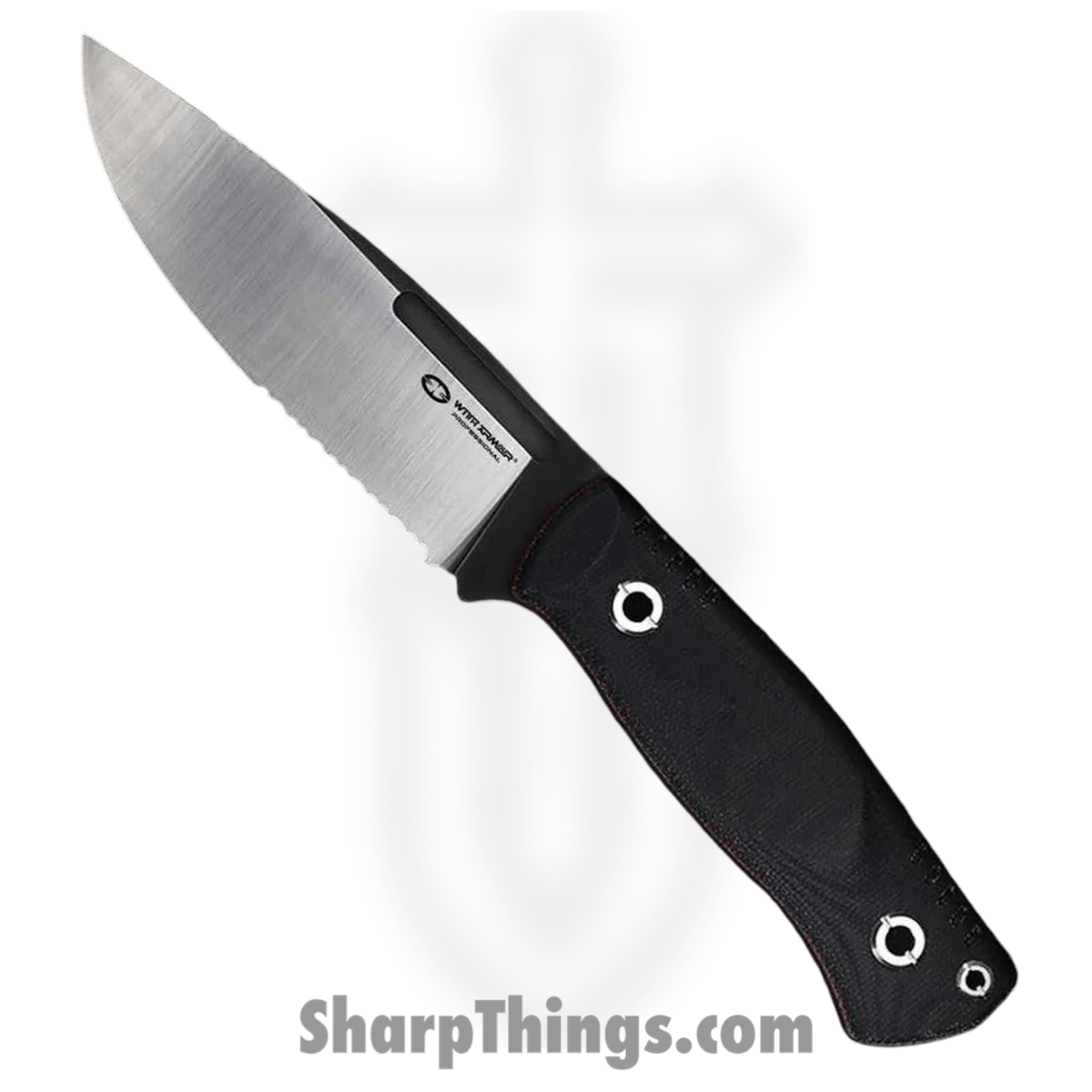 WithArmour - WA2301-110BK - Mercenary - Fixed Blade Knife - 12C27 Two Tone Drop Point P/S - Micarta G10 - Black Red