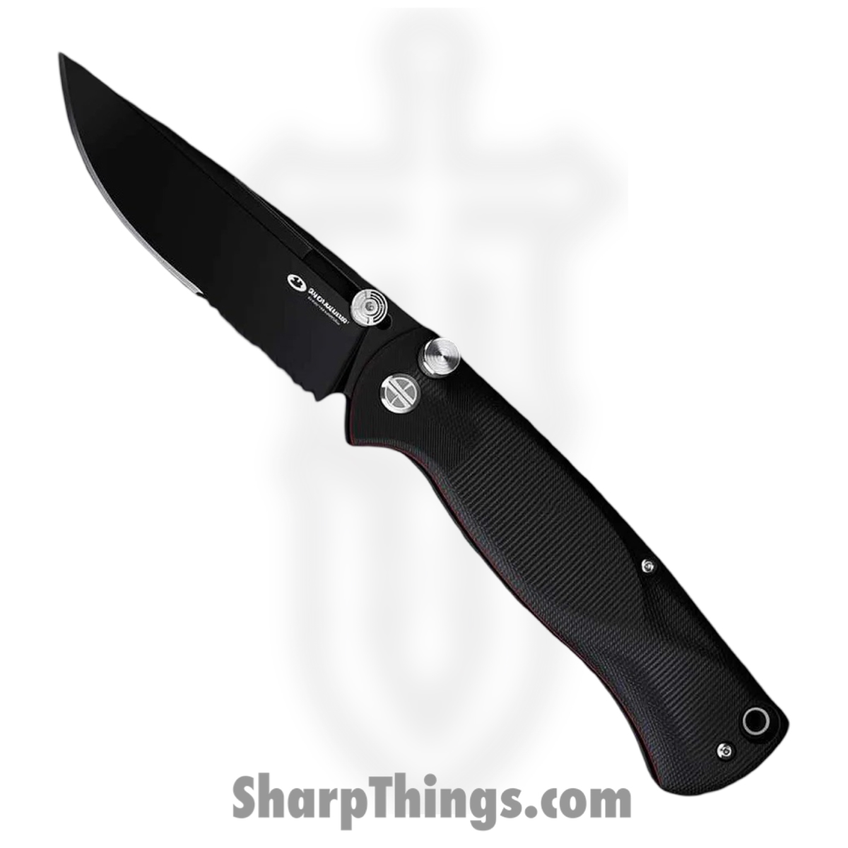 WithArmour - WA2301F-55BK - MercenaryF - Folding Knife - 12C27 Coated Drop Point - Micarta G10 - Black Red