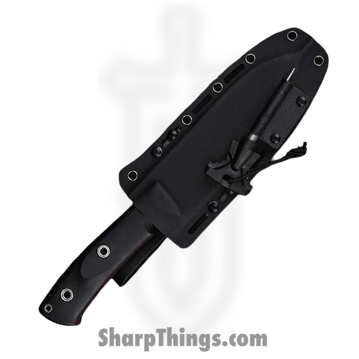 WithArmour - WA2306-125BK - BigMuk - Fixed Blade Knife - 1095 HC Coated Nessmuk - Micarta G10 - Black Red - Image 3